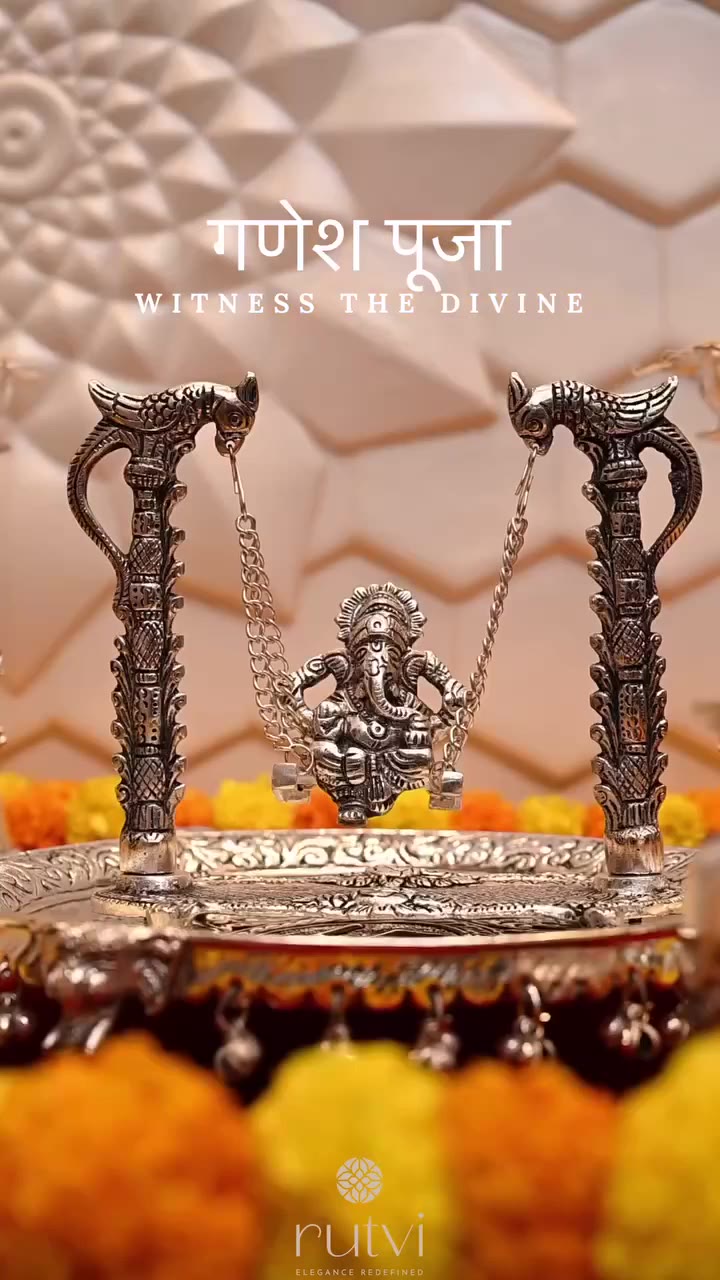 Elegant German Silver Ganesh with Cradle – A Divine Symbol of Blessings & Prosperity