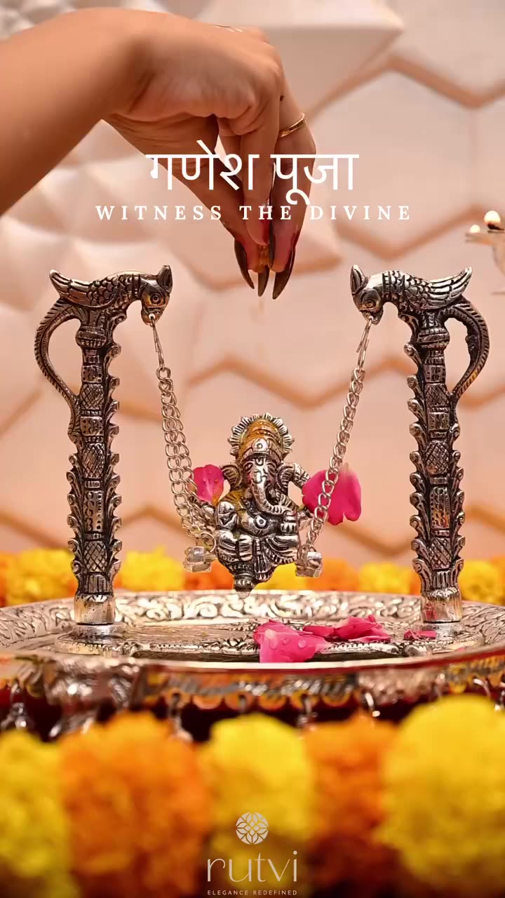Elegant German Silver Ganesh with Cradle – A Divine Symbol of Blessings & Prosperity