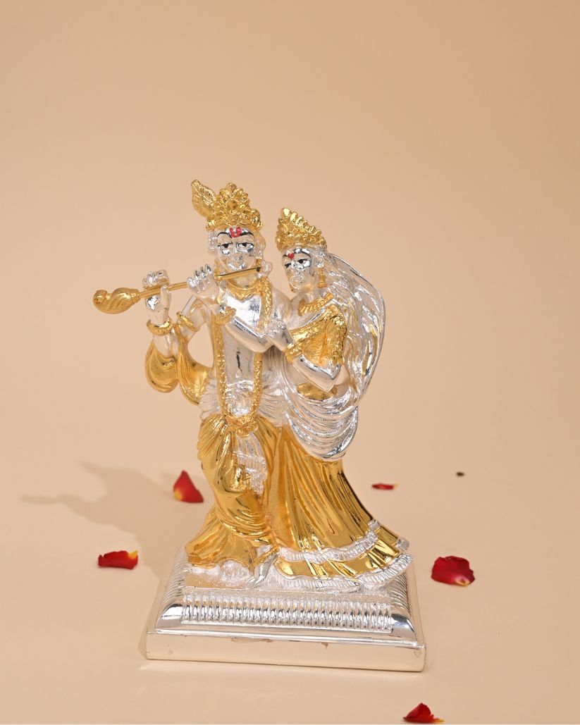 Gold Plated Radha Krishna Idol – Perfect for Home Pooja & Gifting