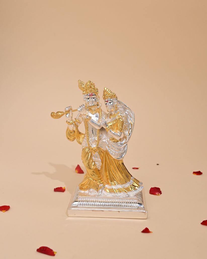 Gold Plated Radha Krishna Idol – Perfect for Home Pooja & Gifting