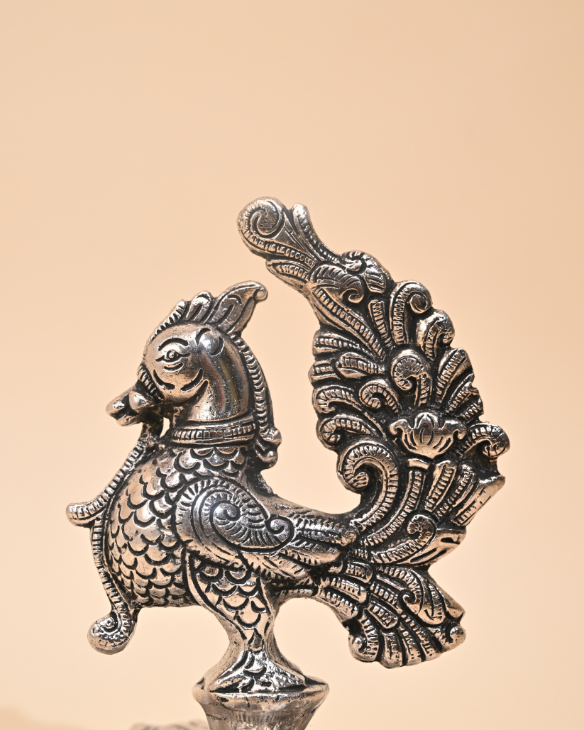 Peacock Diya – Elegant Traditional Oil Lamp for Pooja & Home Decor