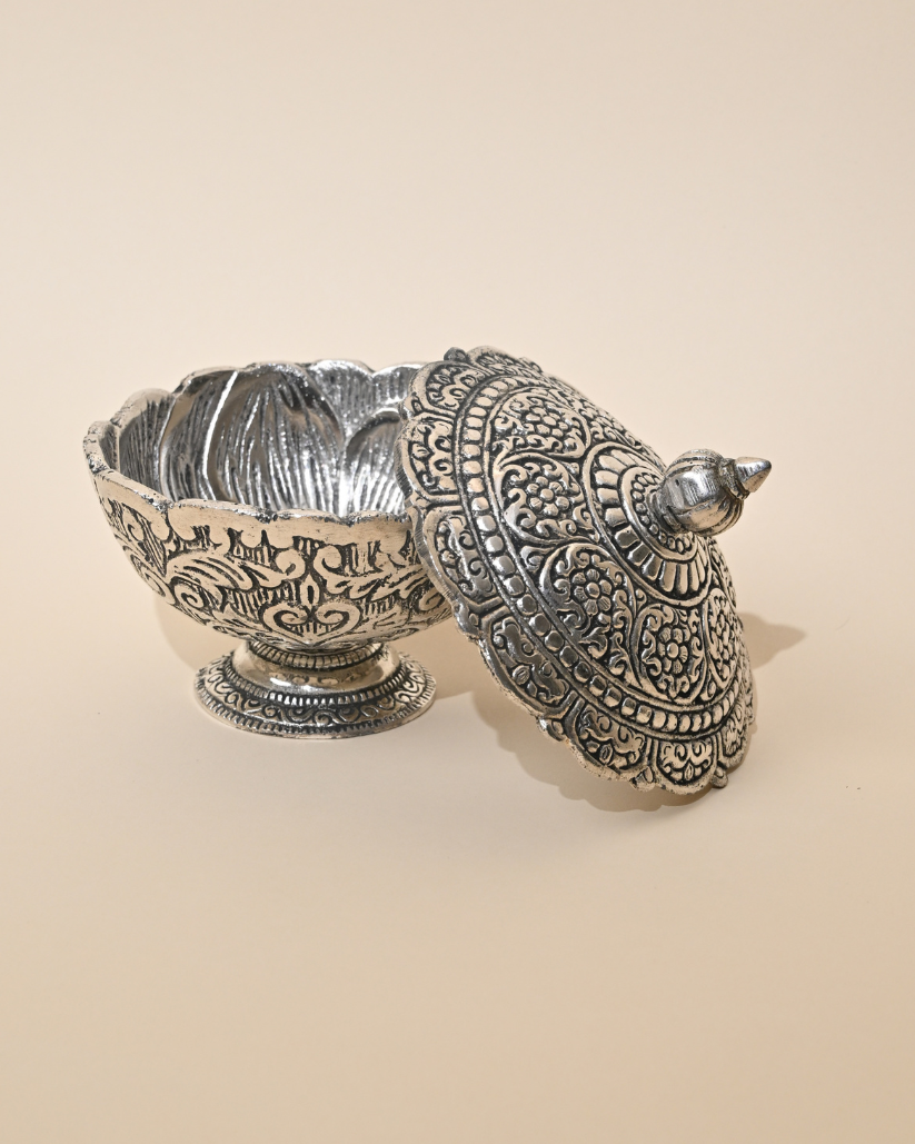 Traditional German Silver Nagas Padham Kumkuma Bharani