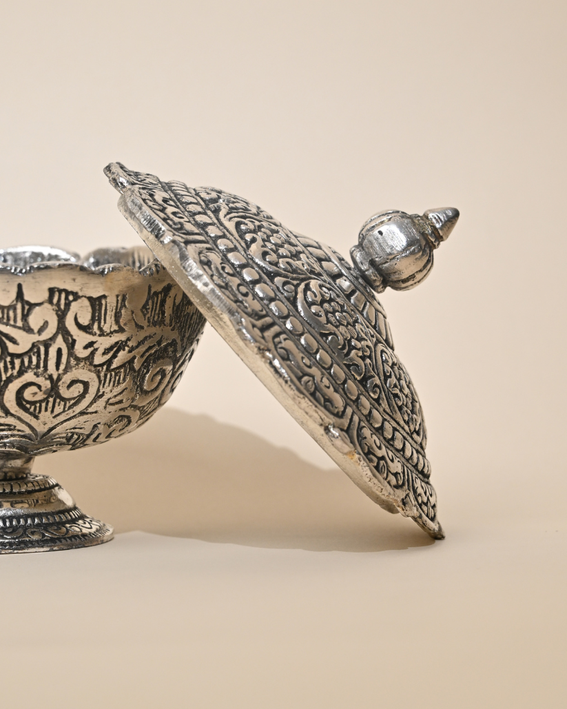 Traditional German Silver Nagas Padham Kumkuma Bharani