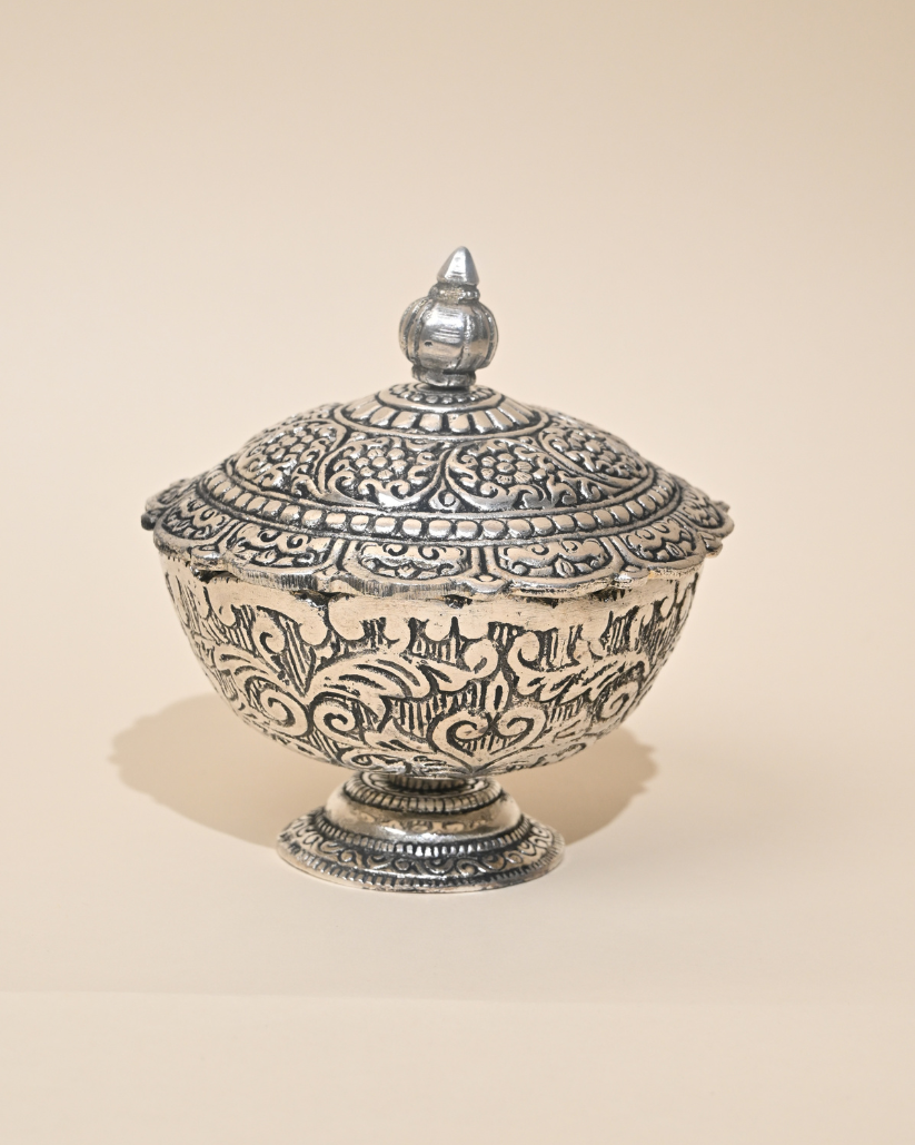 Traditional German Silver Nagas Padham Kumkuma Bharani