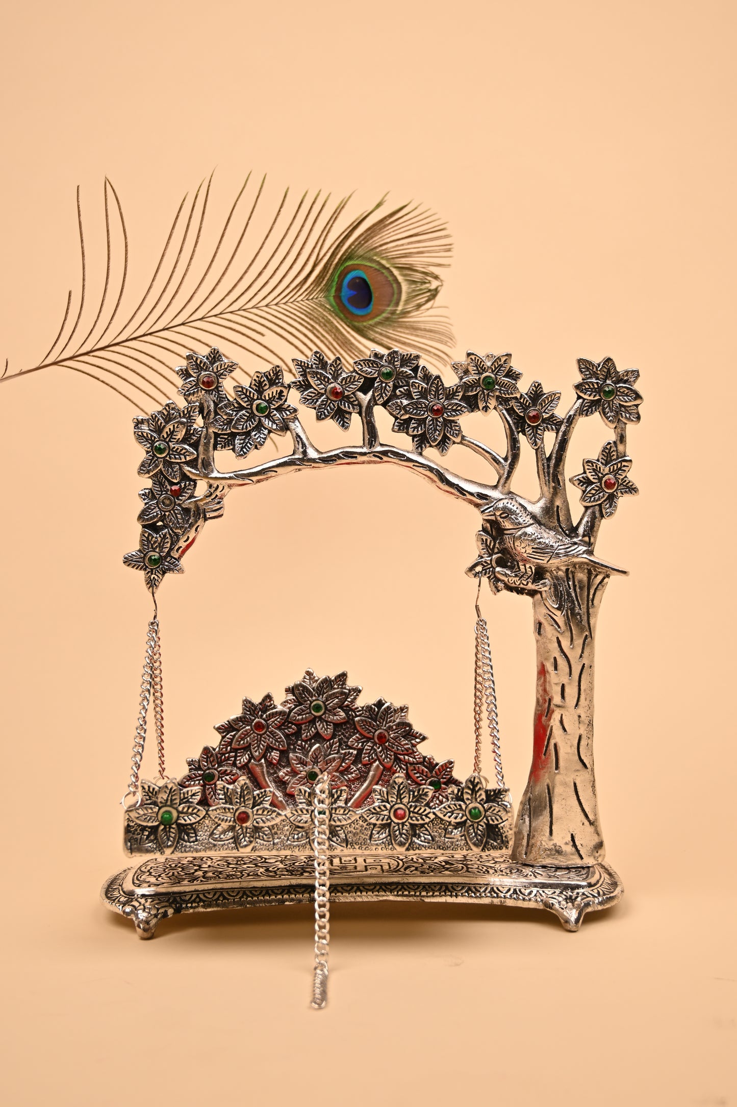 German Silver Bird Jula – Traditional Decorative Swing Showpiece