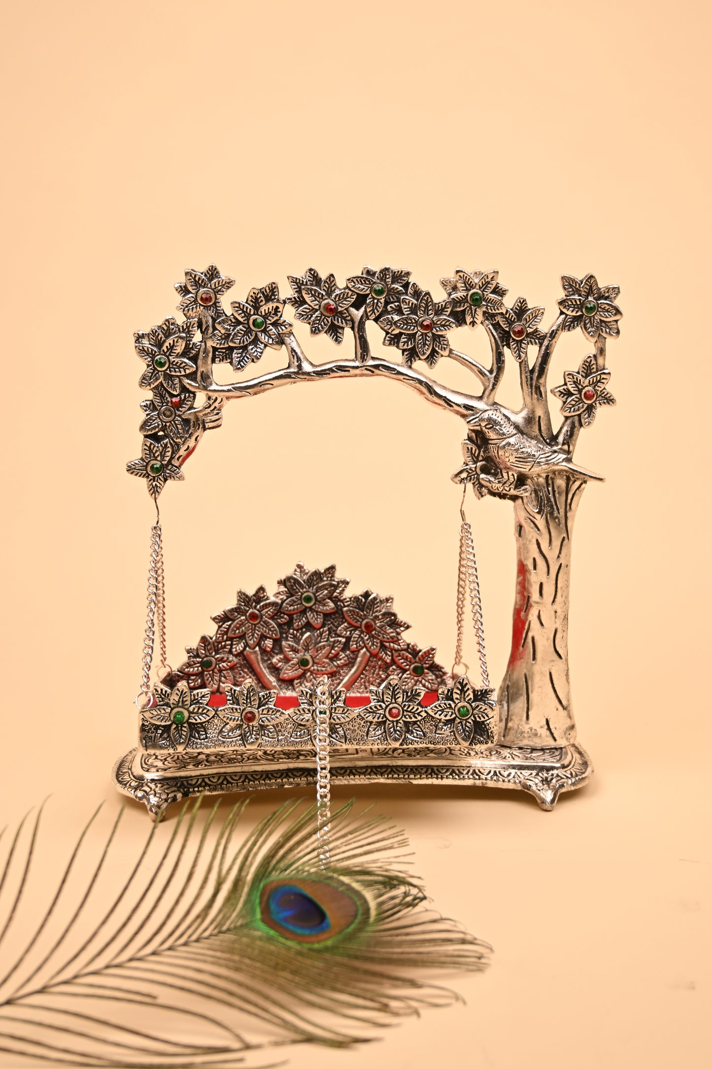German Silver Bird Jula – Traditional Decorative Swing Showpiece