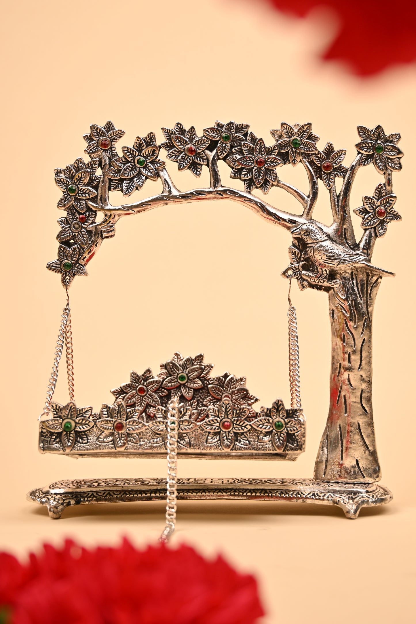 German Silver Bird Jula – Traditional Decorative Swing Showpiece
