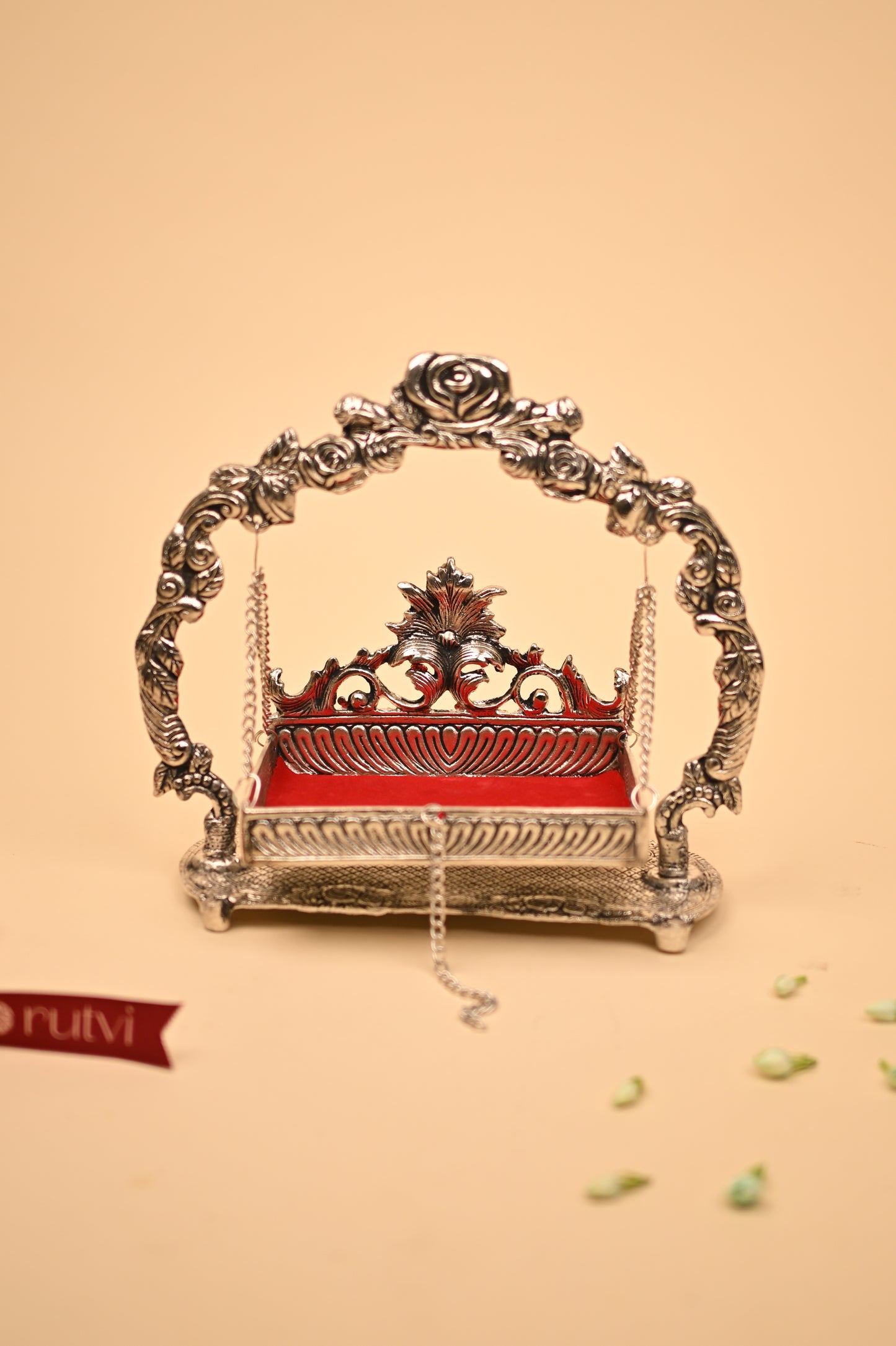 German Silver Rose Jula – Handcrafted Decorative Swing Showpiece