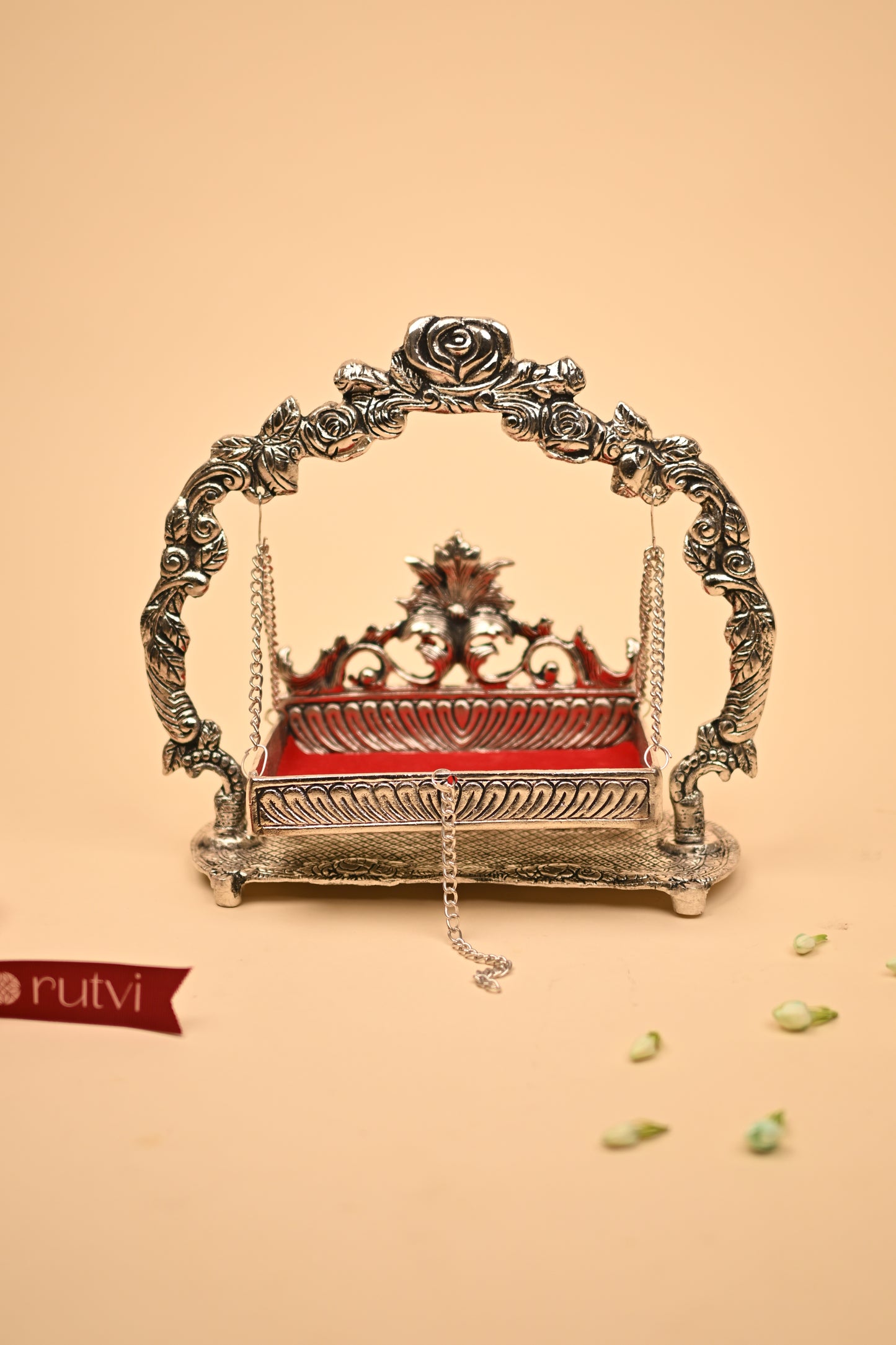 German Silver Rose Jula – Handcrafted Decorative Swing Showpiece