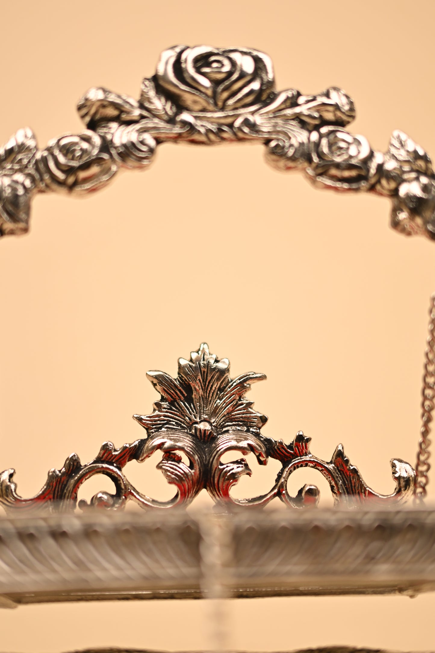 German Silver Rose Jula – Handcrafted Decorative Swing Showpiece