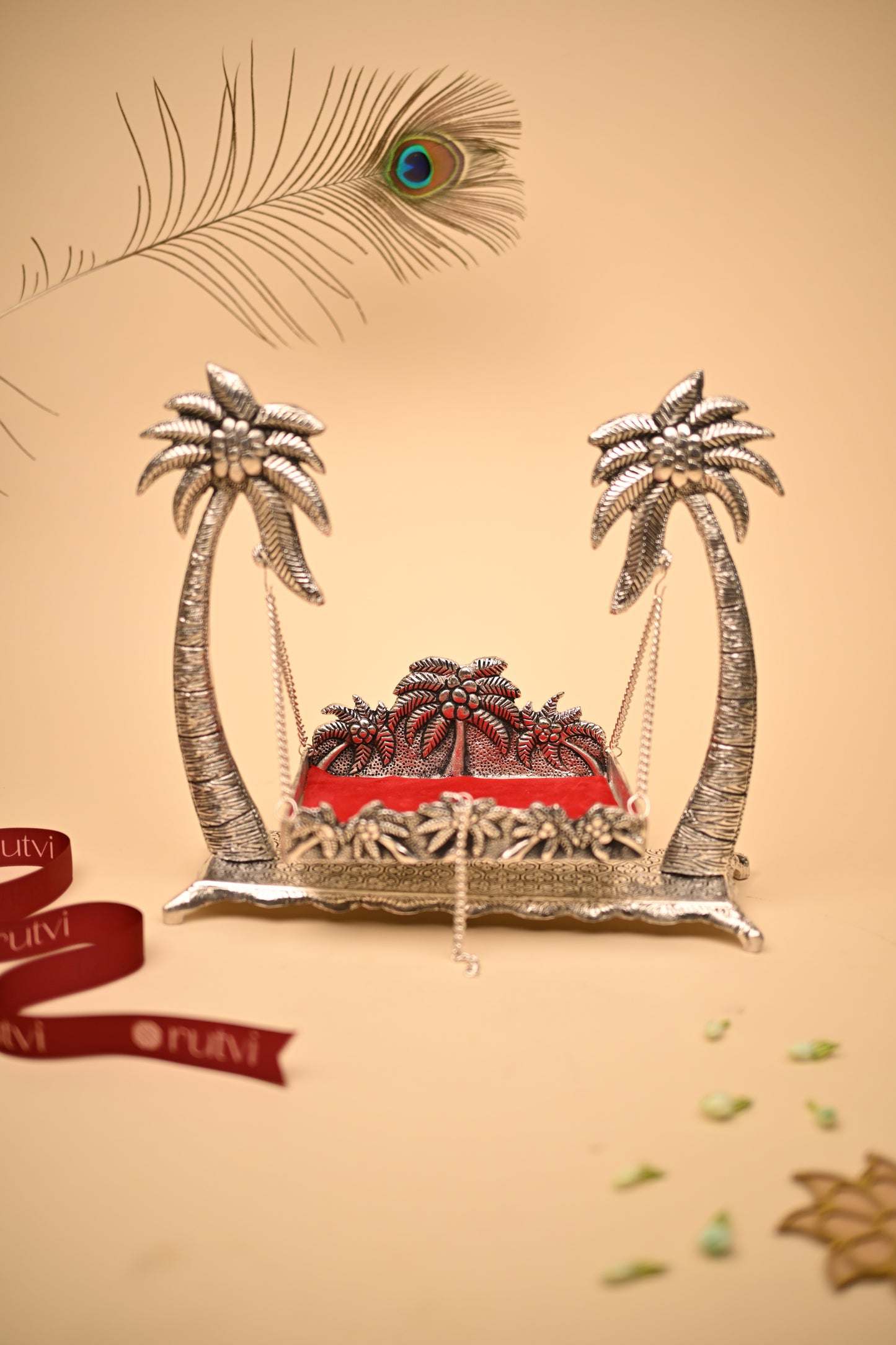 German Silver Coconut Jula – Handcrafted Traditional Swing Showpiece