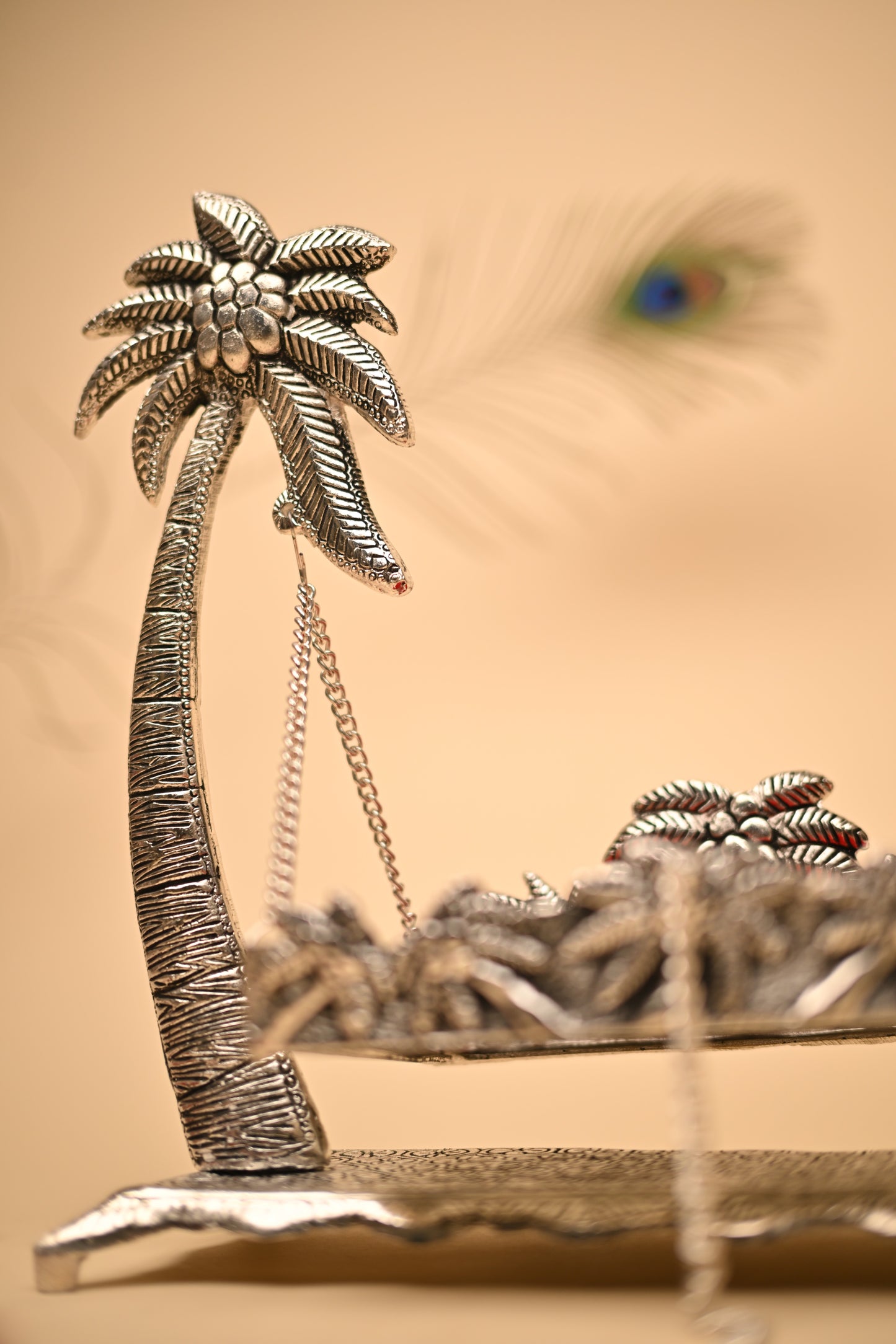 German Silver Coconut Jula – Handcrafted Traditional Swing Showpiece