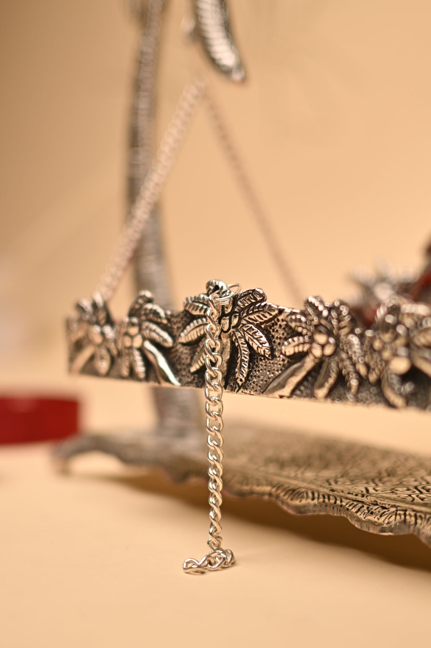 German Silver Coconut Jula – Handcrafted Traditional Swing Showpiece