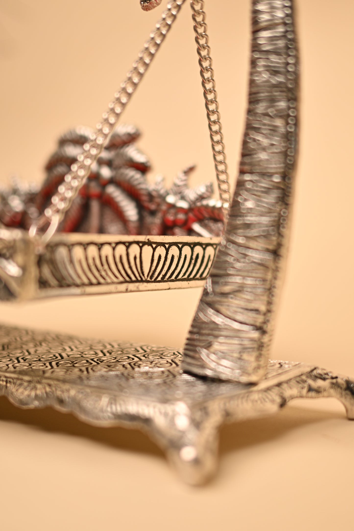 German Silver Coconut Jula – Handcrafted Traditional Swing Showpiece