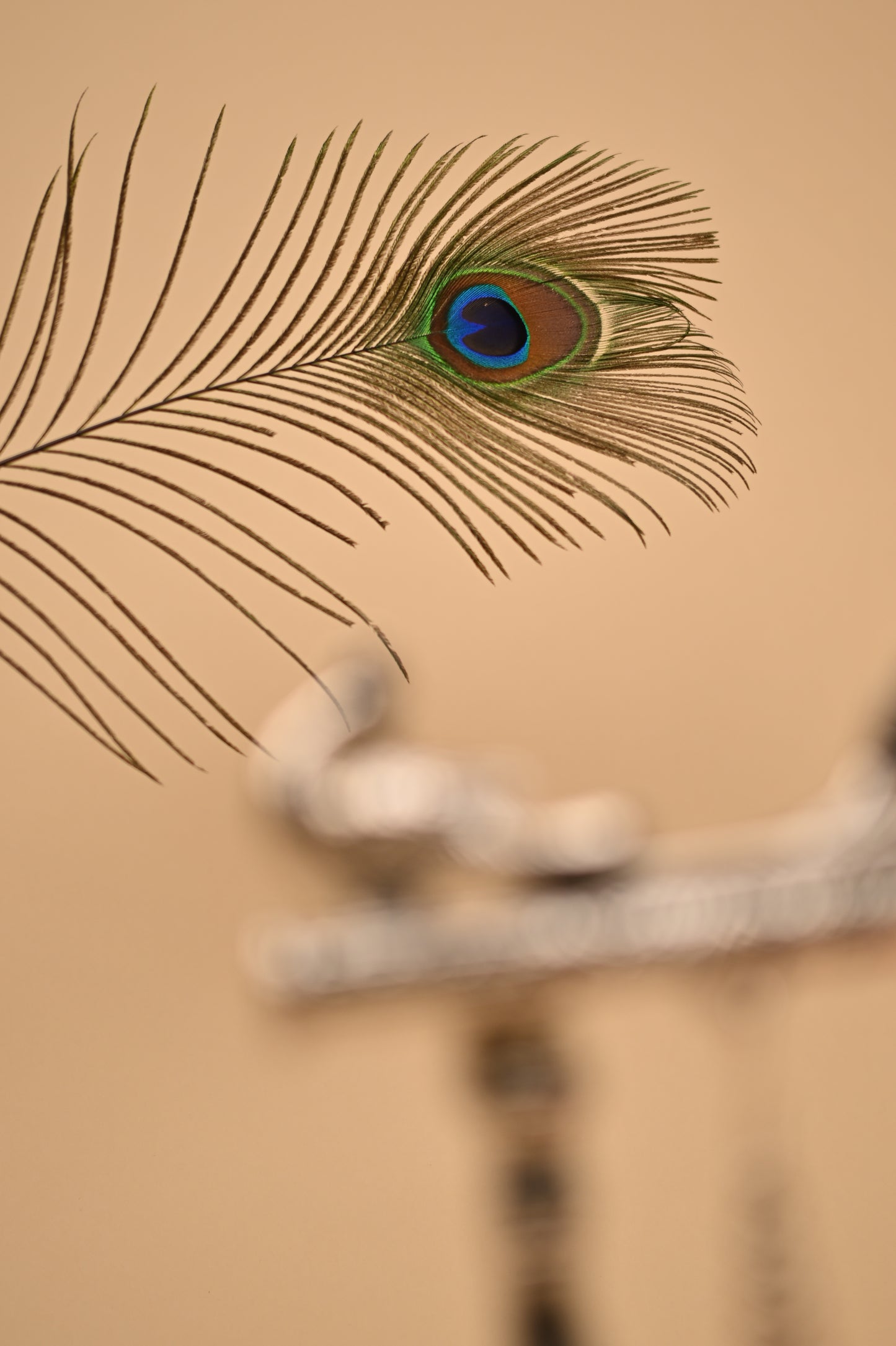 German Silver Peacock Feather Jula – Handcrafted Decorative Swing Showpiece