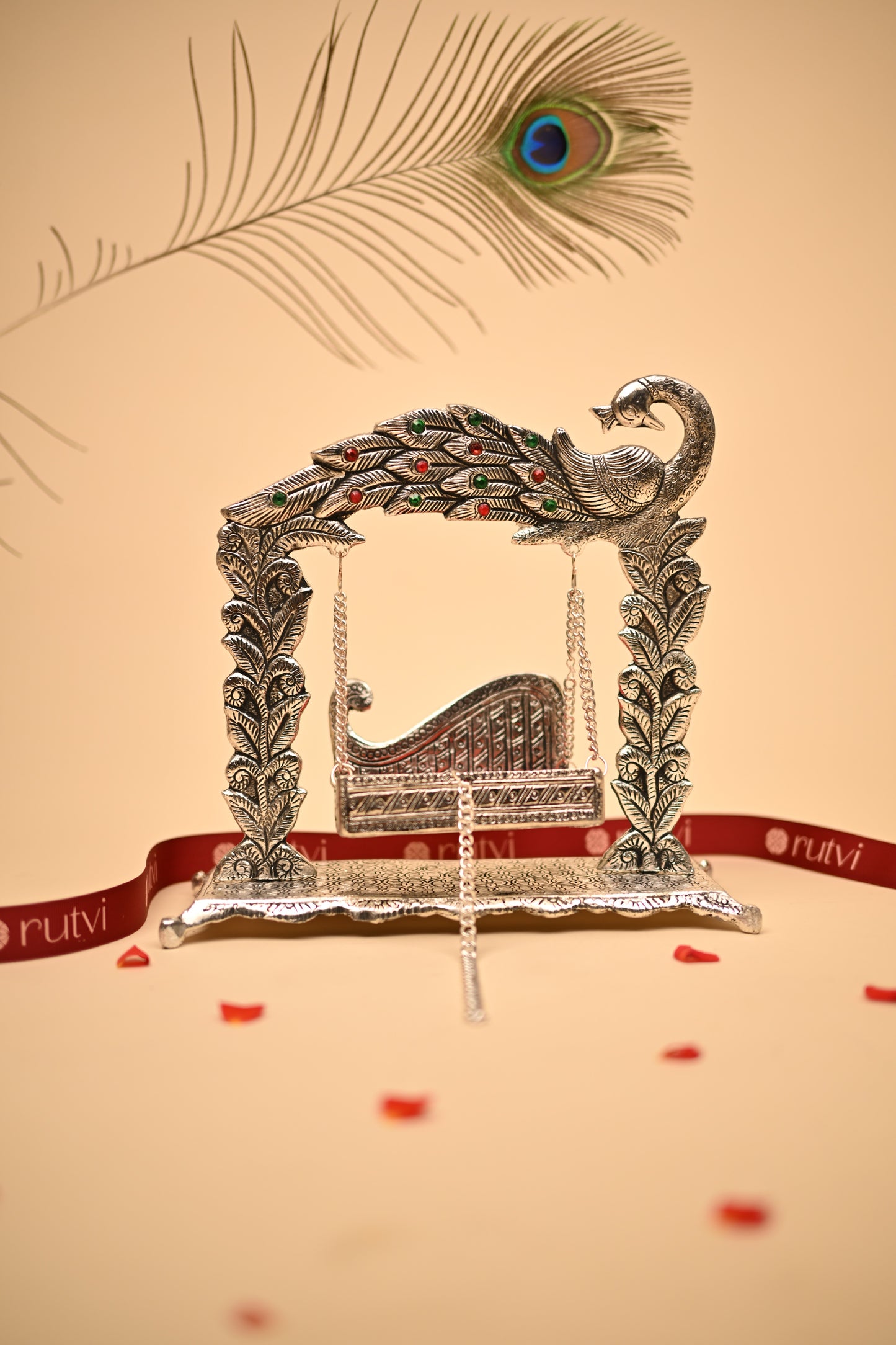 German Silver Peacock Jula – Traditional Handcrafted Swing Showpiece