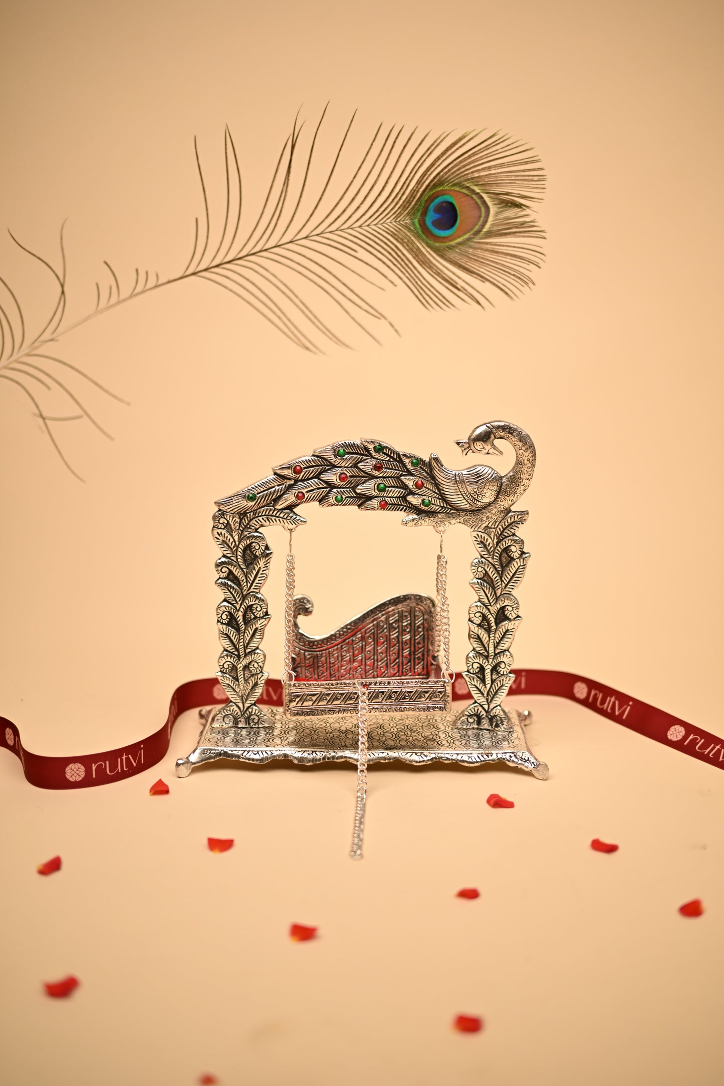 German Silver Peacock Jula – Traditional Handcrafted Swing Showpiece