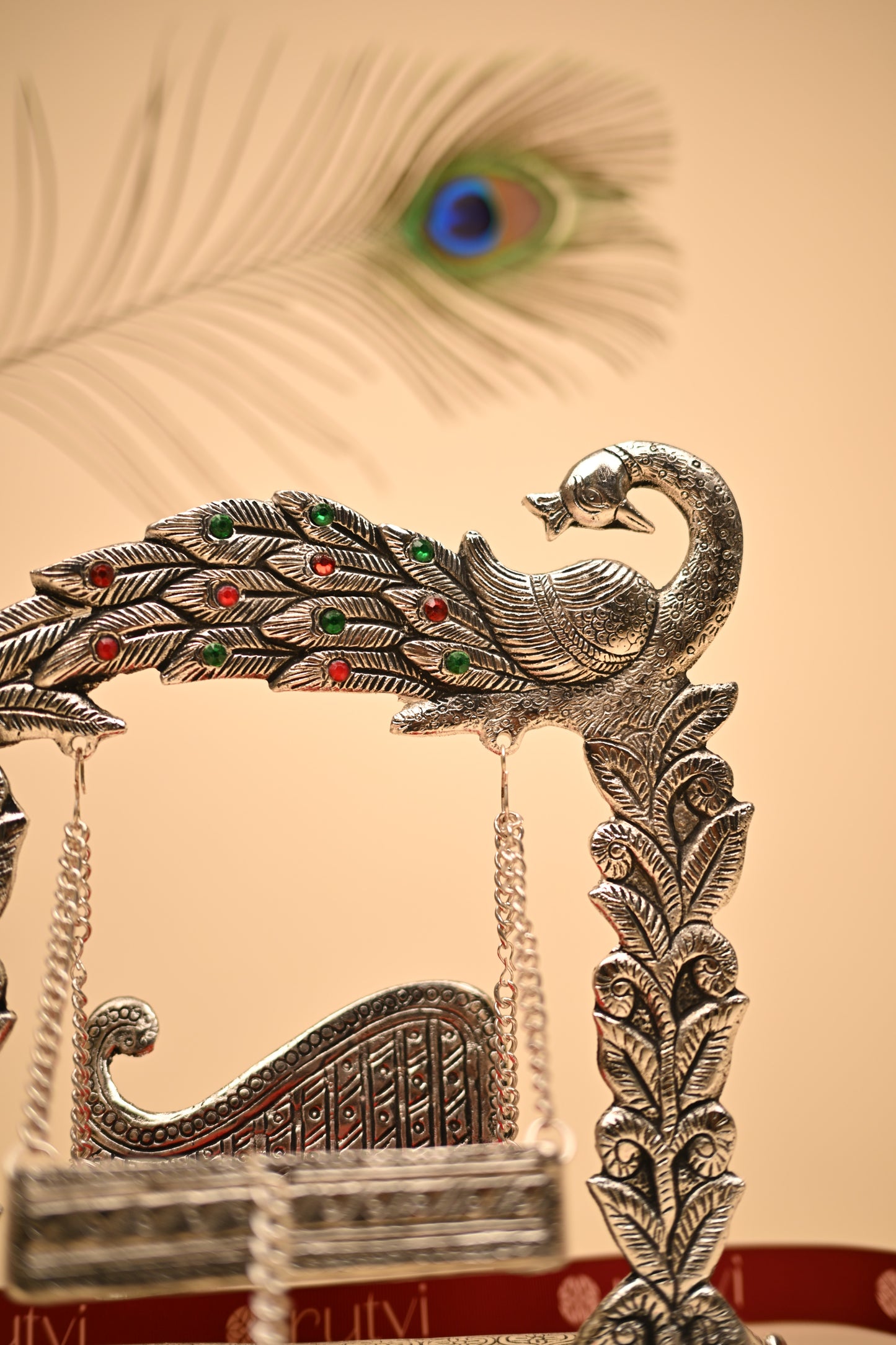 German Silver Peacock Jula – Traditional Handcrafted Swing Showpiece