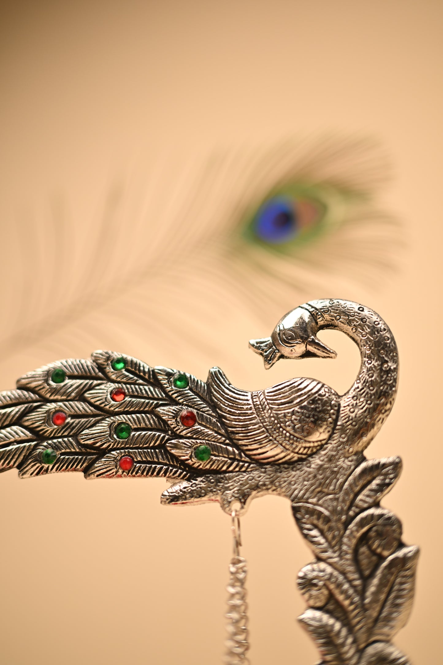 German Silver Peacock Jula – Traditional Handcrafted Swing Showpiece
