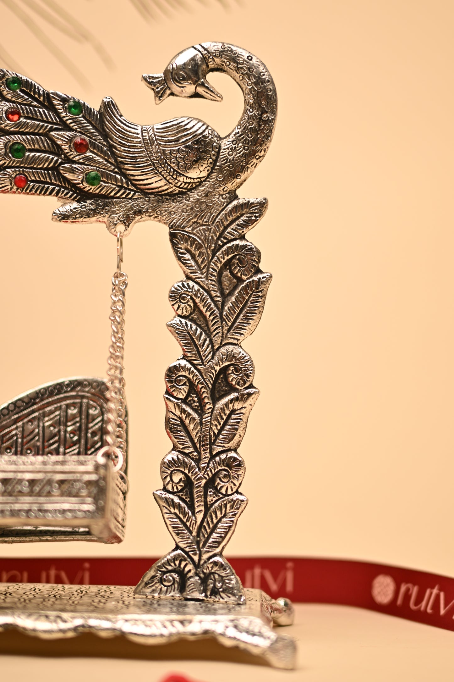 German Silver Peacock Jula – Traditional Handcrafted Swing Showpiece