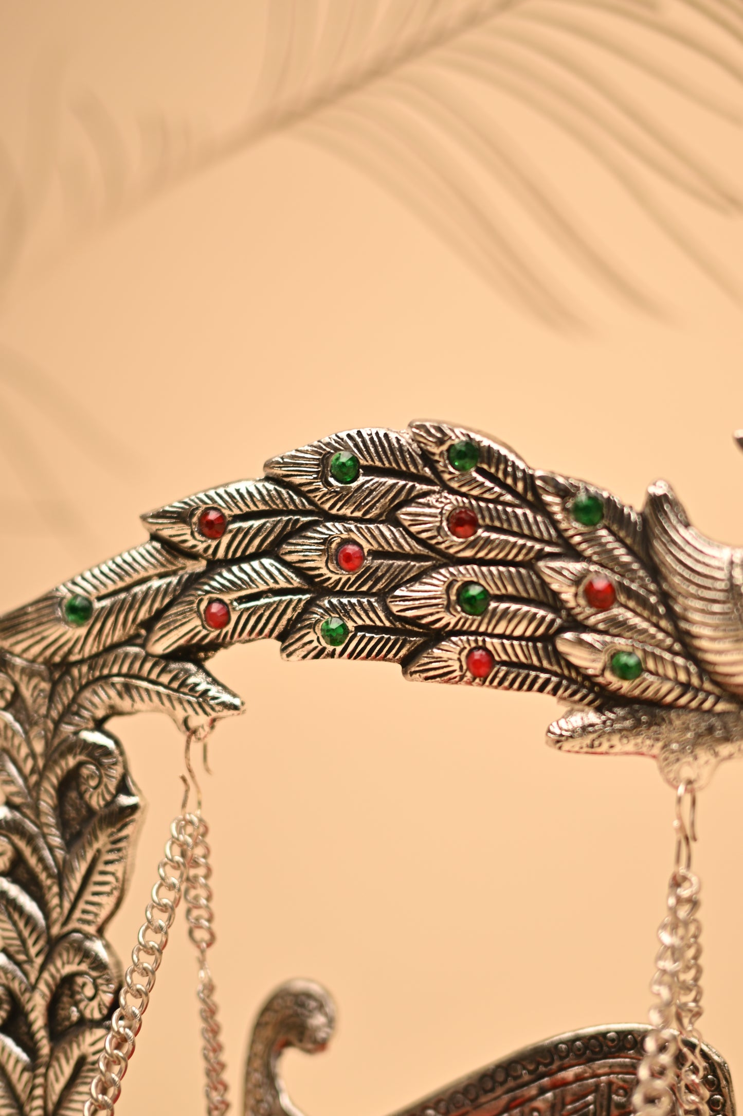 German Silver Peacock Jula – Traditional Handcrafted Swing Showpiece