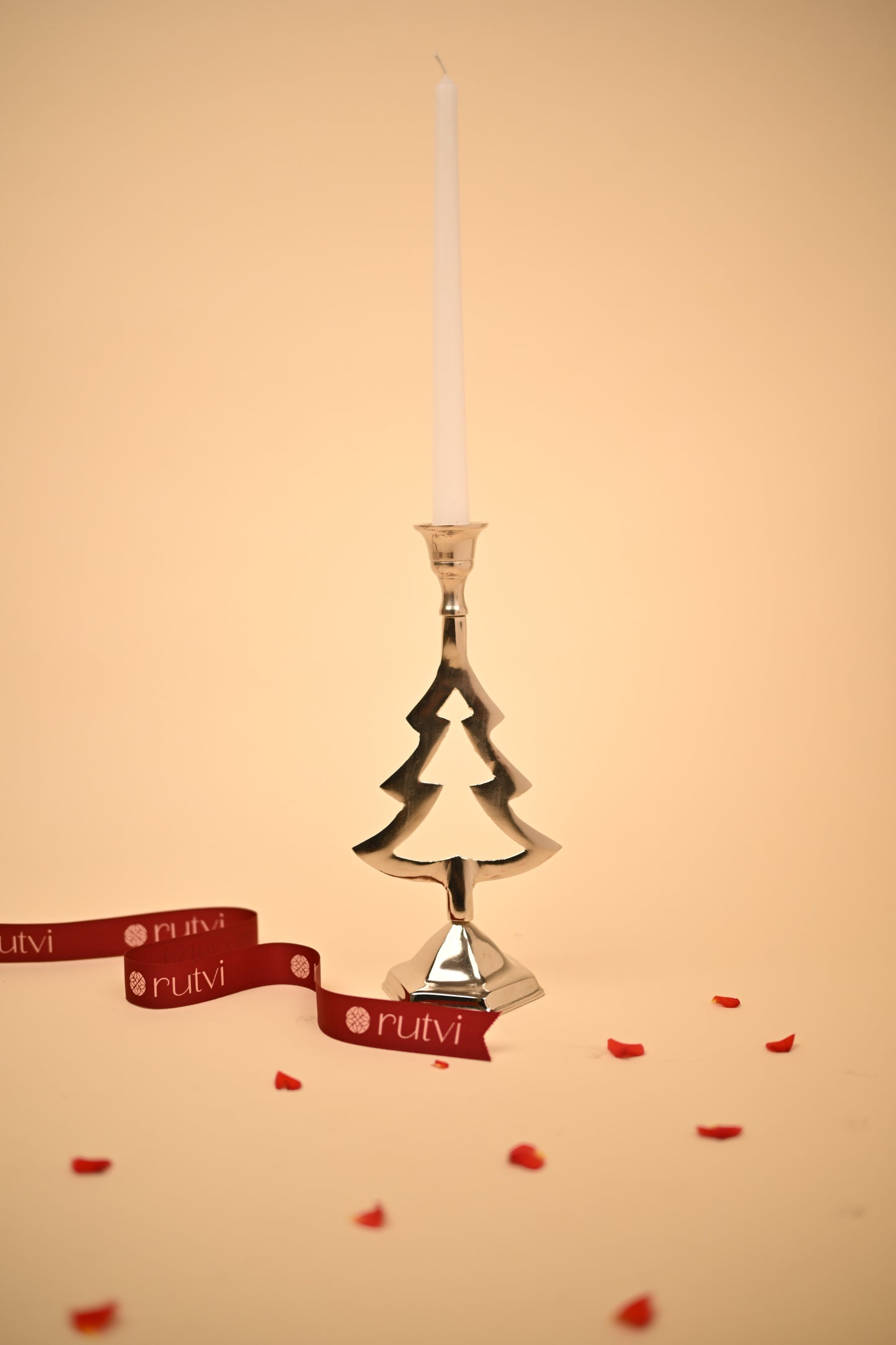 German Silver Christmas Candle Stand – Handcrafted Festive Home Décor