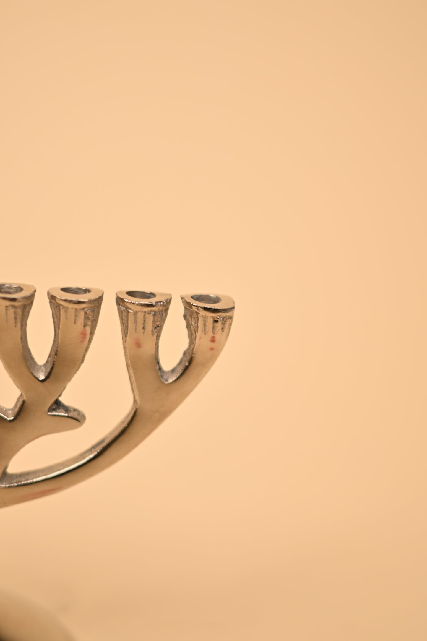German Silver Hanukkah Candle Stand – Handcrafted Festival Candle Holder