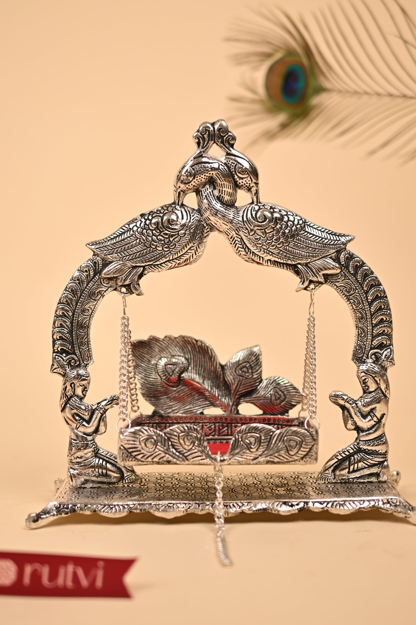 German Silver Peacock Jula – Handcrafted Traditional Swing Showpiece