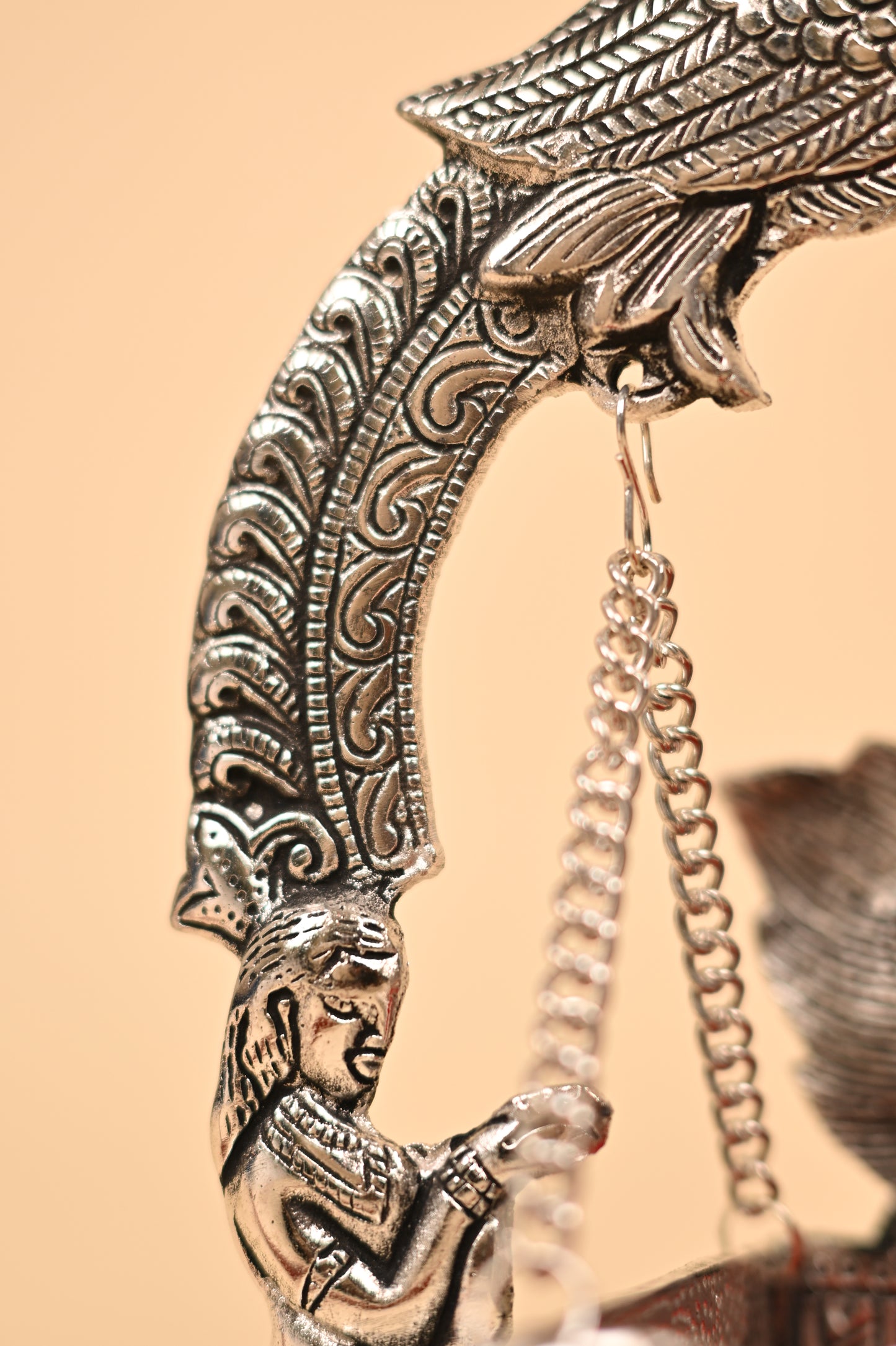German Silver Peacock Jula – Handcrafted Traditional Swing Showpiece
