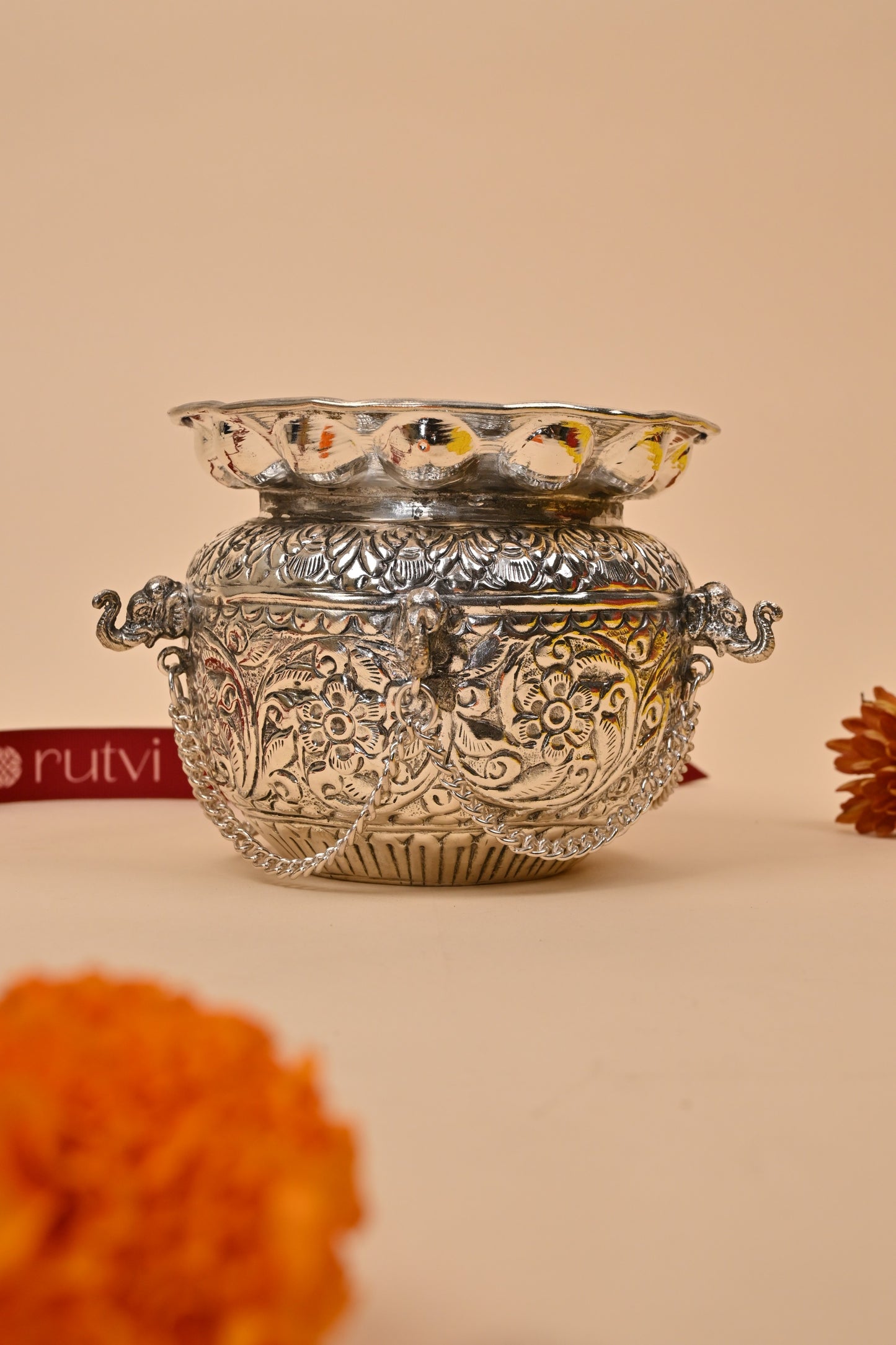 German Silver Elephant Kalash – Auspicious Diwali Gift of Prosperity