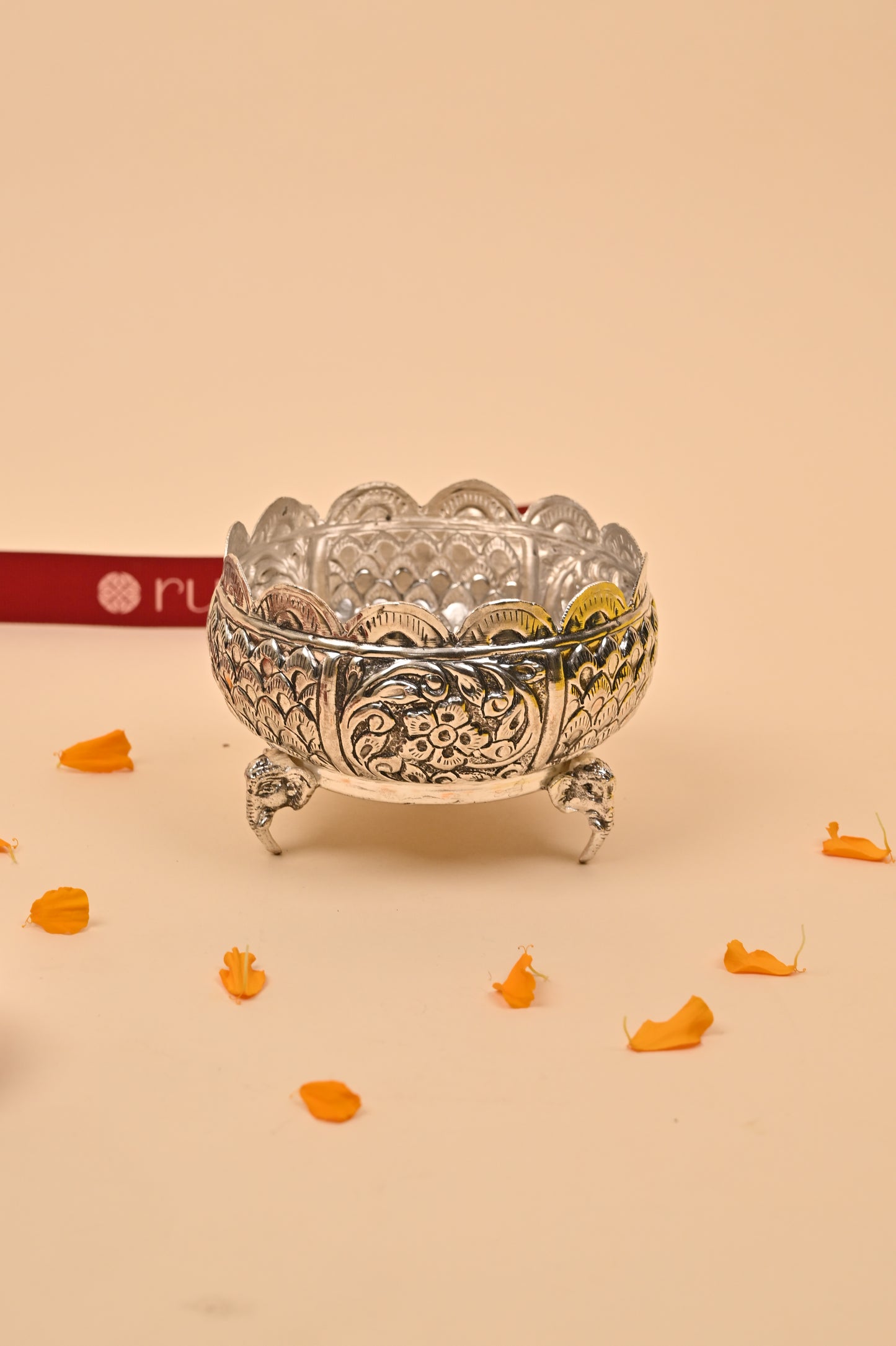 German Silver Elephant Urli – Decorative Festive & Home Décor Bowl