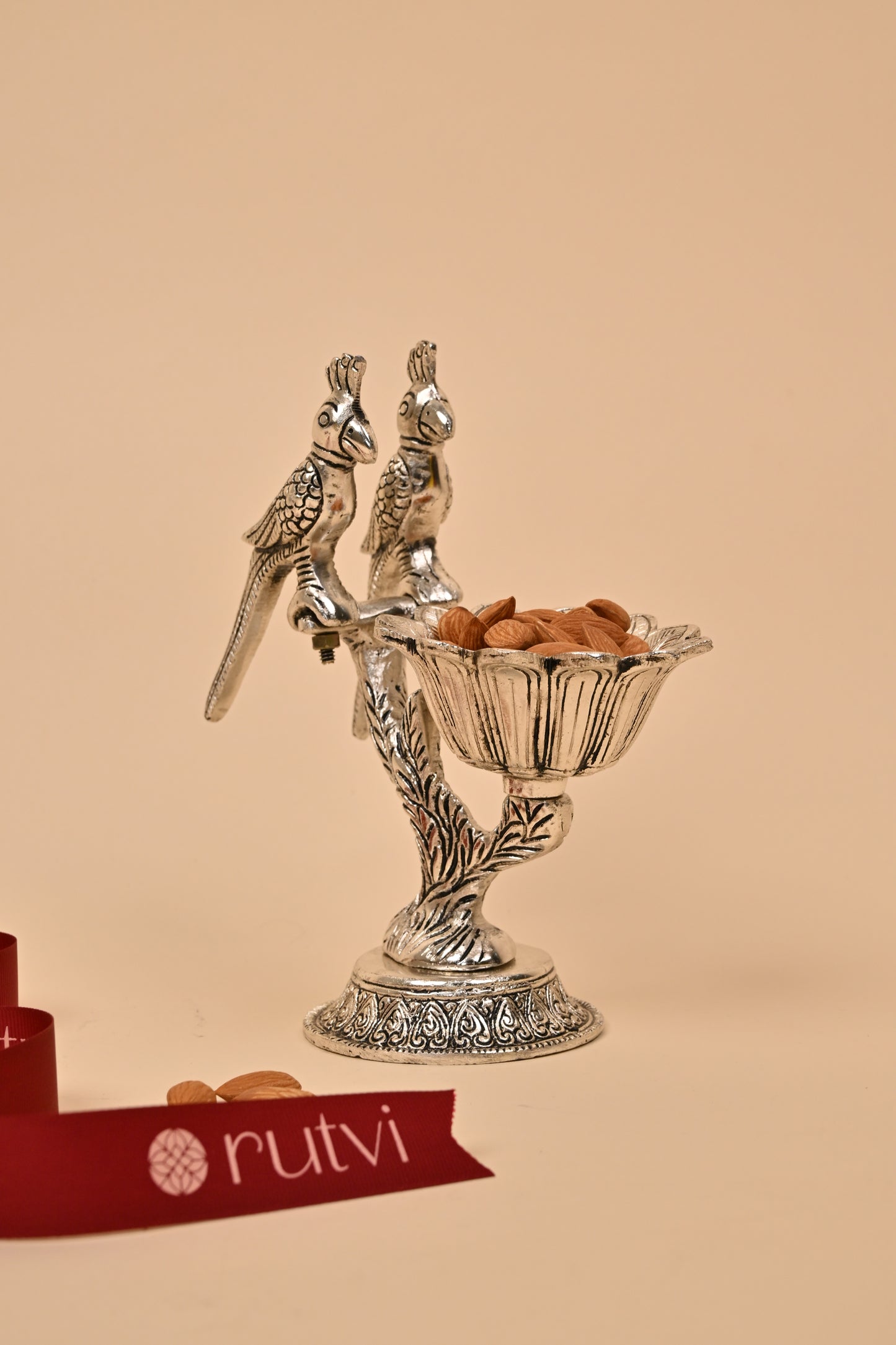 German Silver Two Birds Bowl – Artistic Festive & Decorative Centerpiece