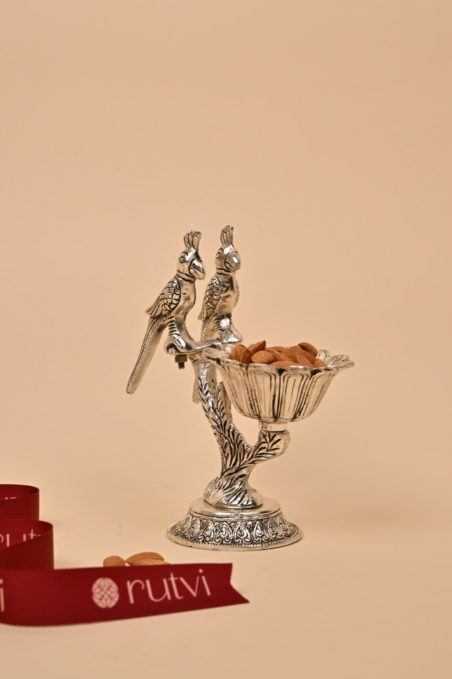 German Silver Two Birds Bowl – Artistic Festive & Decorative Centerpiece