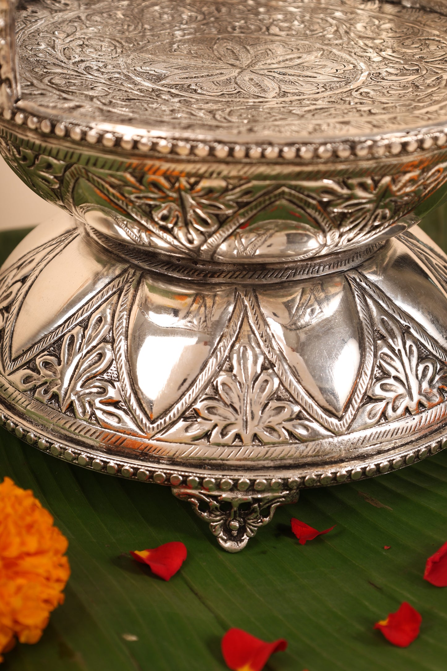 German Silver Singasan for Idols – Handcrafted Throne for Home Temple & Pooja Mandir