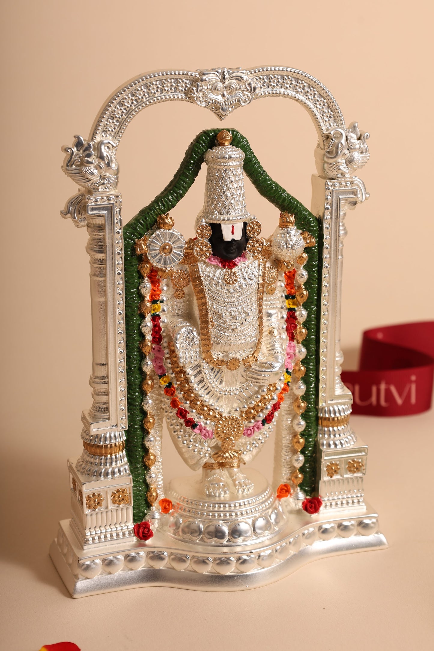 Silver Coated Venkateswara Swamy Idol – Handcrafted Balaji Murti for Pooja Room & Spiritual Décor