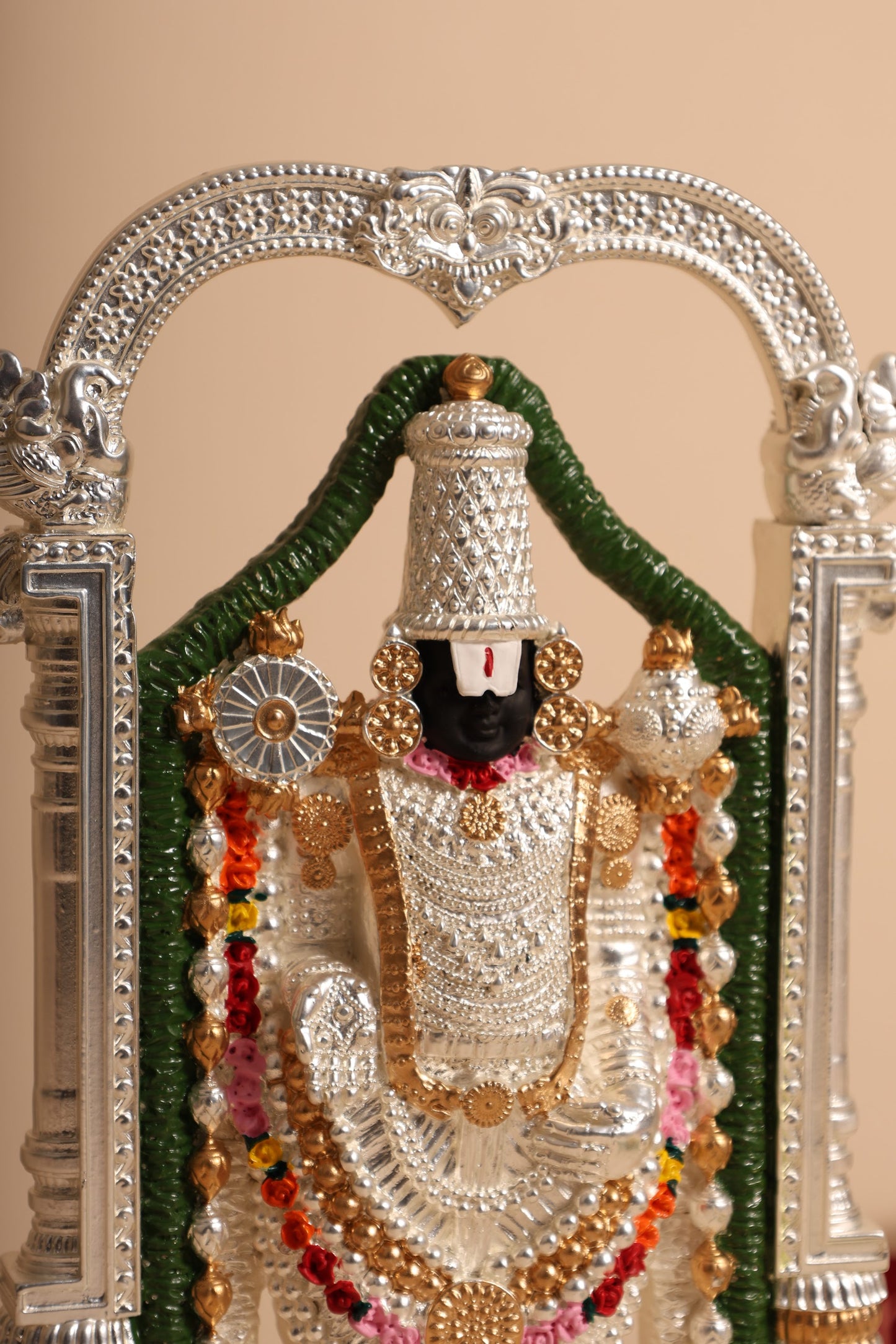 Silver Coated Venkateswara Swamy Idol – Handcrafted Balaji Murti for Pooja Room & Spiritual Décor