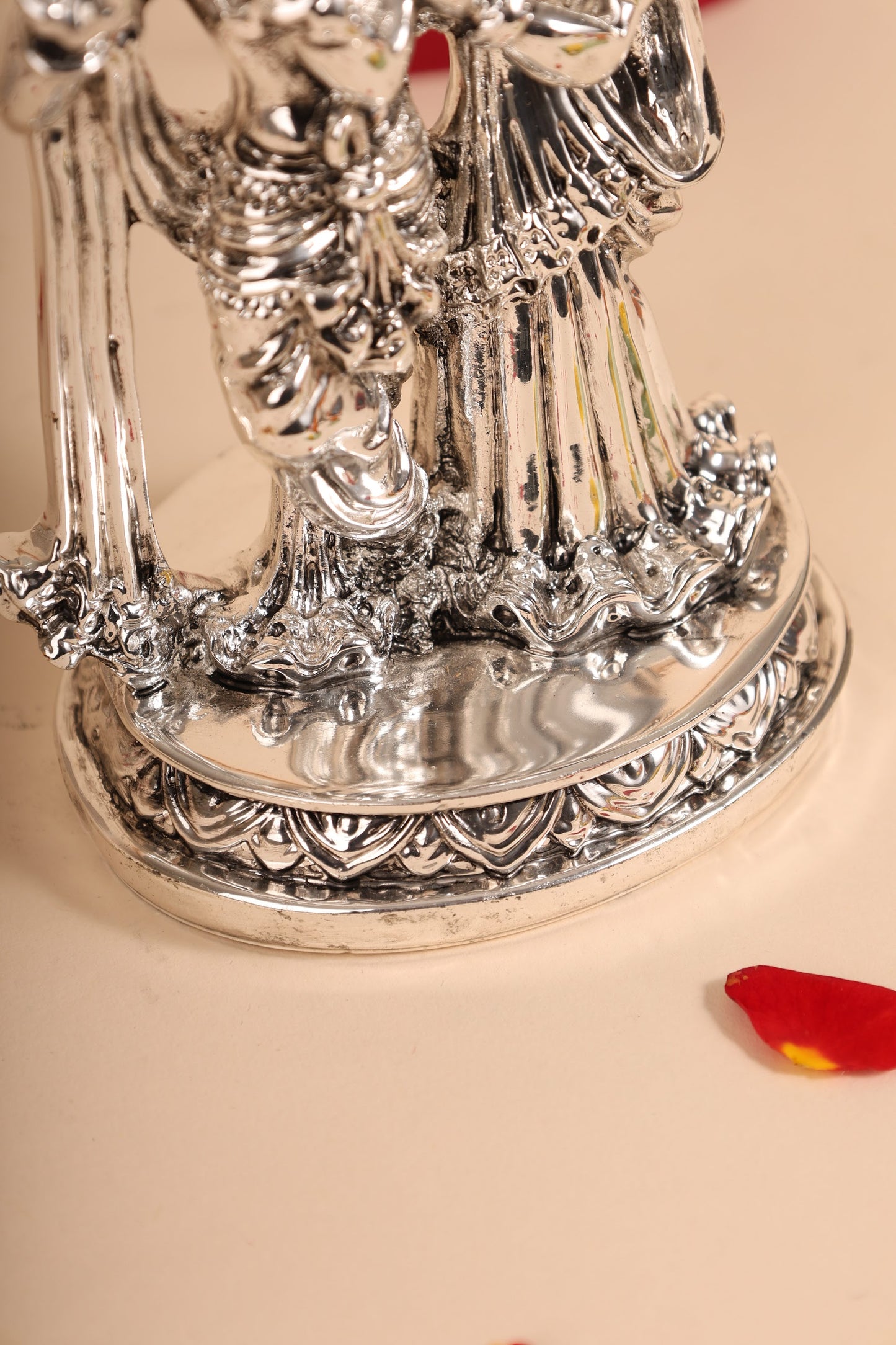 German Silver Radha Krishna Idol – Elegant Handcrafted Murti for Pooja, Home Temple & Festive Gifting