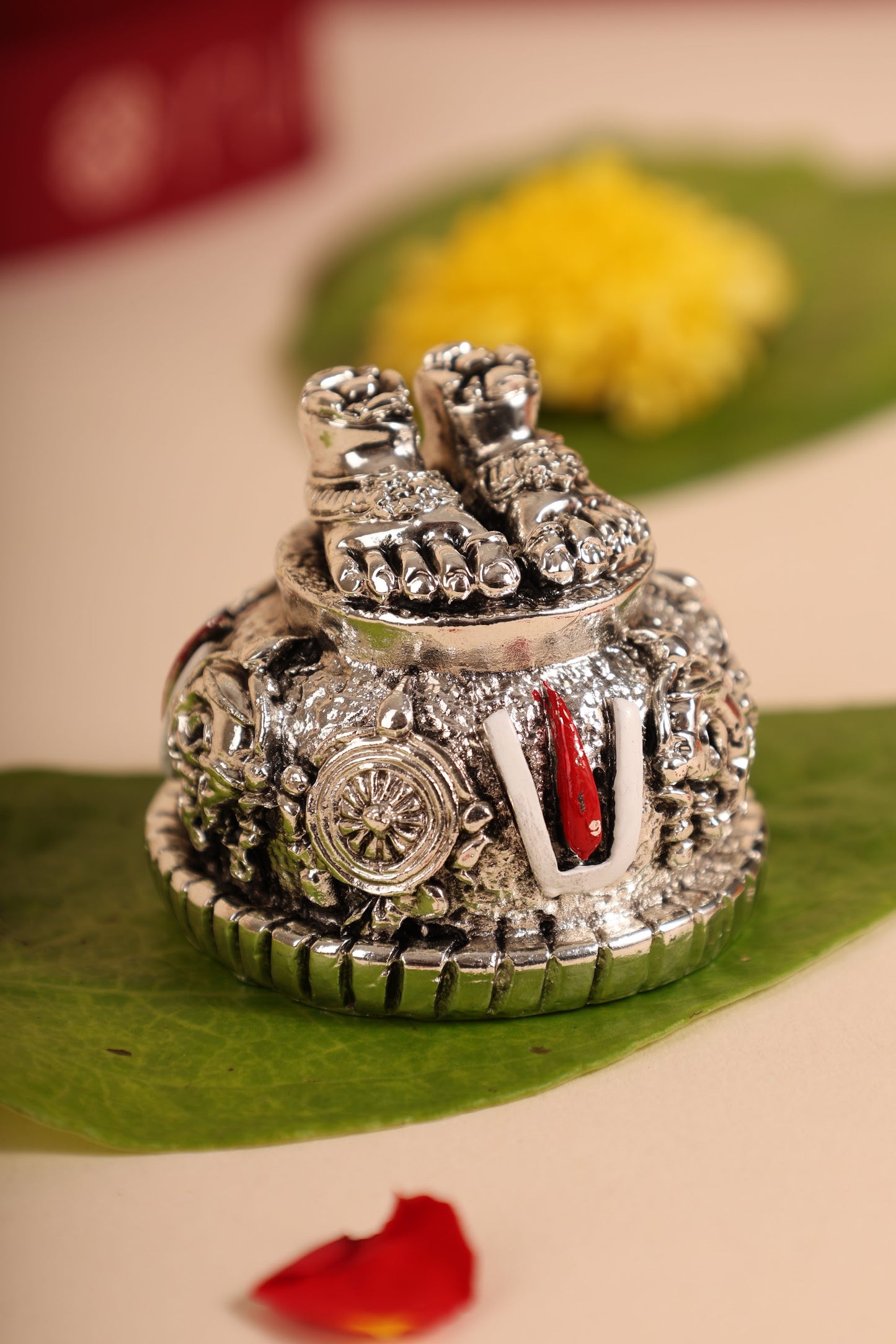 German Silver Venkateswara Swamy Padalu – Sacred Feet Idol for Pooja, Devotion & Gifting