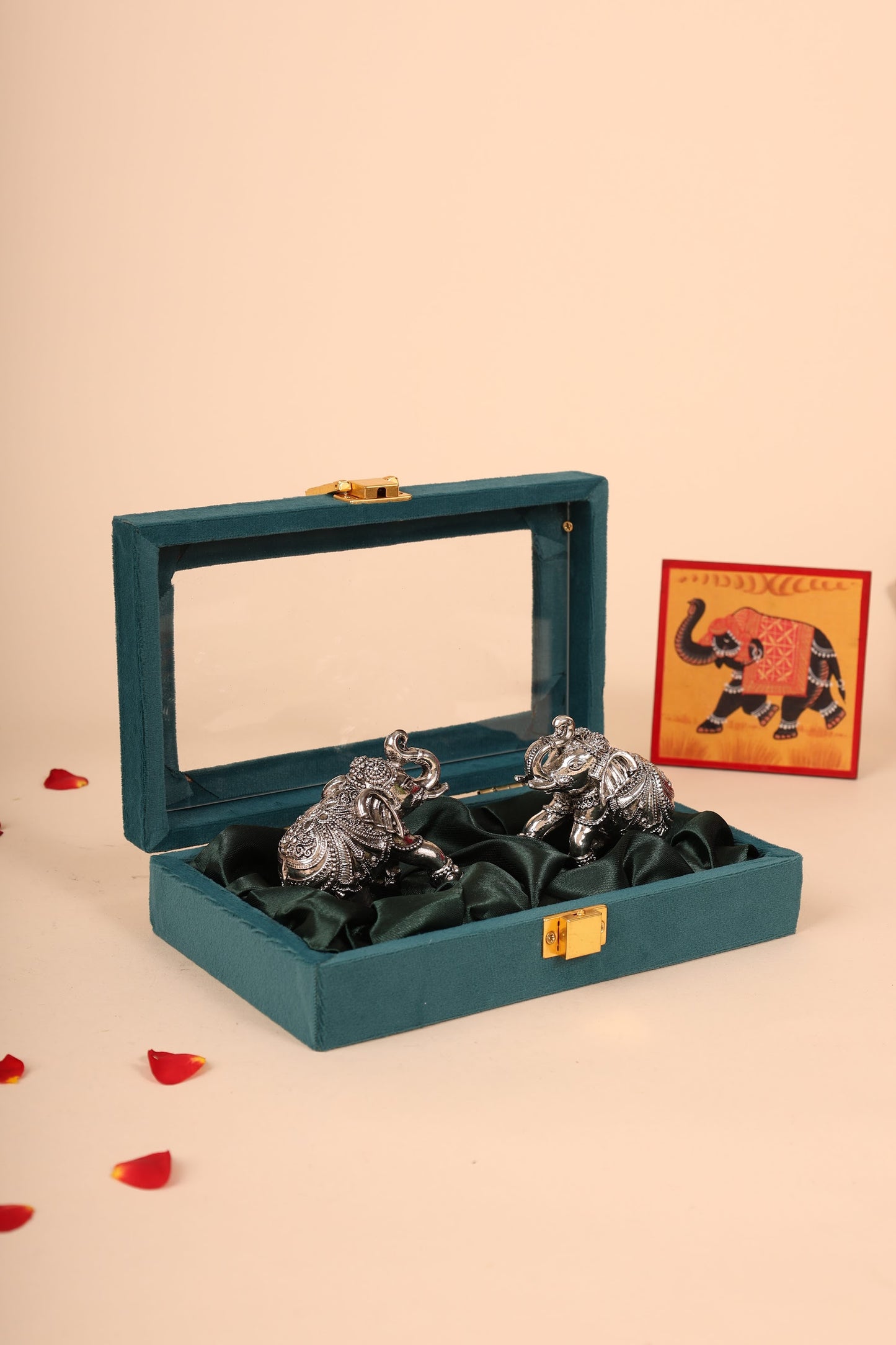 Pure Silver Dipped Elephant Idol – Auspicious Gift for Weddings & Festive Occasions