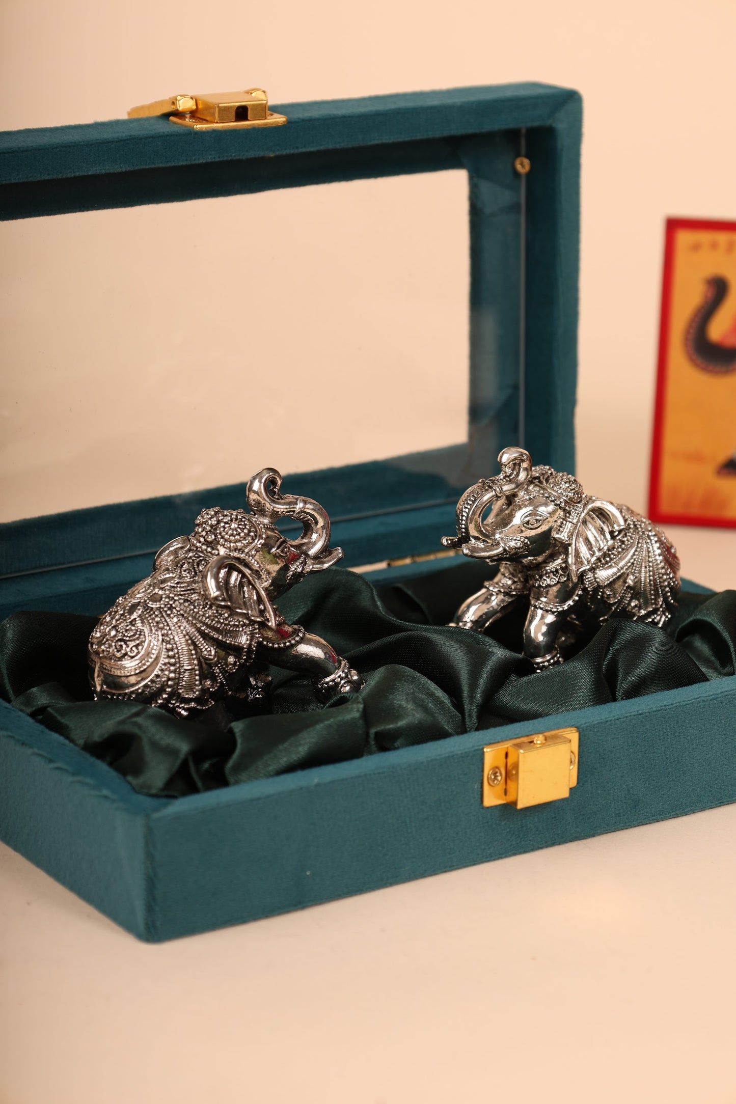 Pure Silver Dipped Elephant Idol – Auspicious Gift for Weddings & Festive Occasions