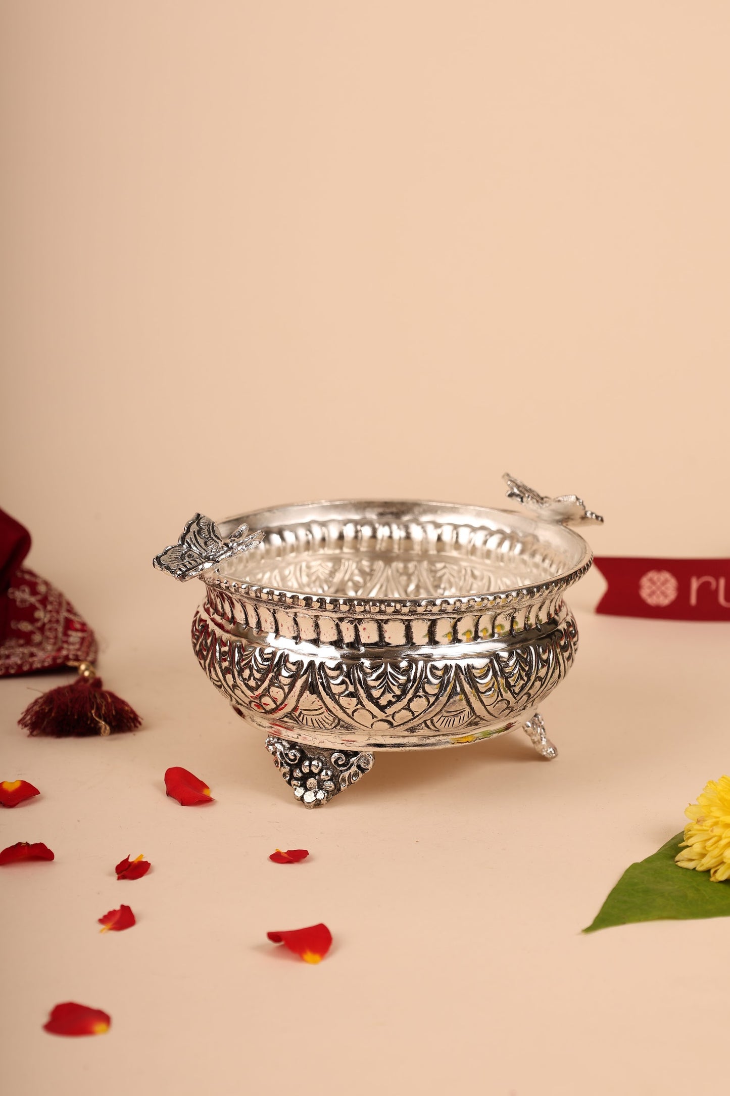 German Silver Butterfly Bowl – Elegant Handcrafted Bowl for Festive Gifting & Home Decor