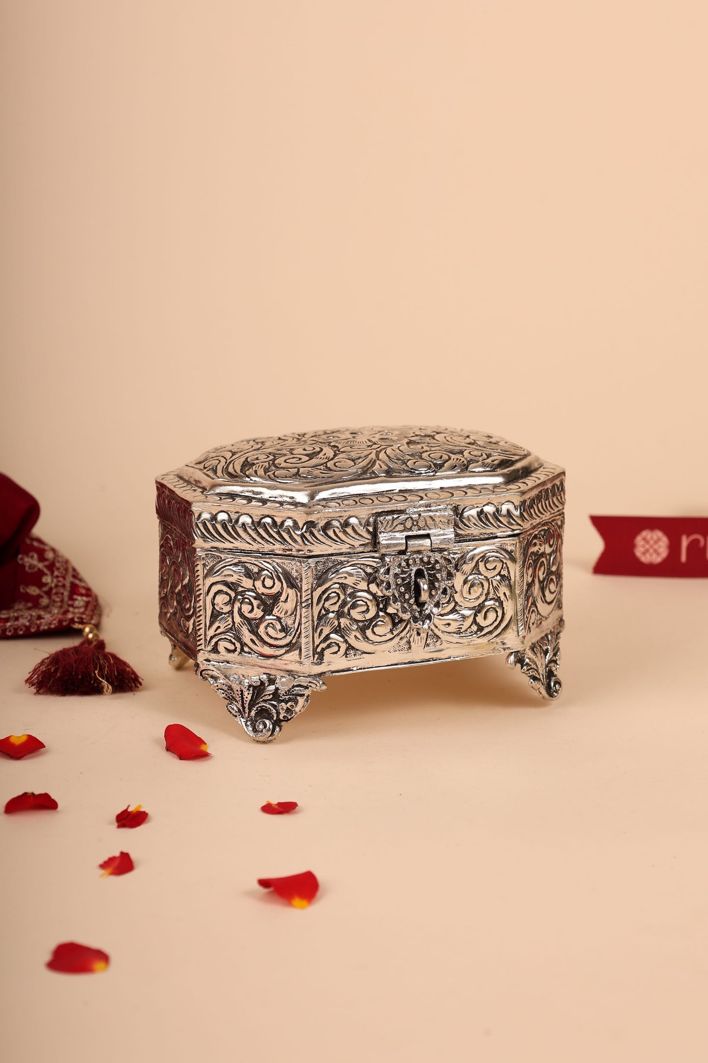 German Silver Decorative Storage Box – Handcrafted Multipurpose Silver Box for Home & Gifting