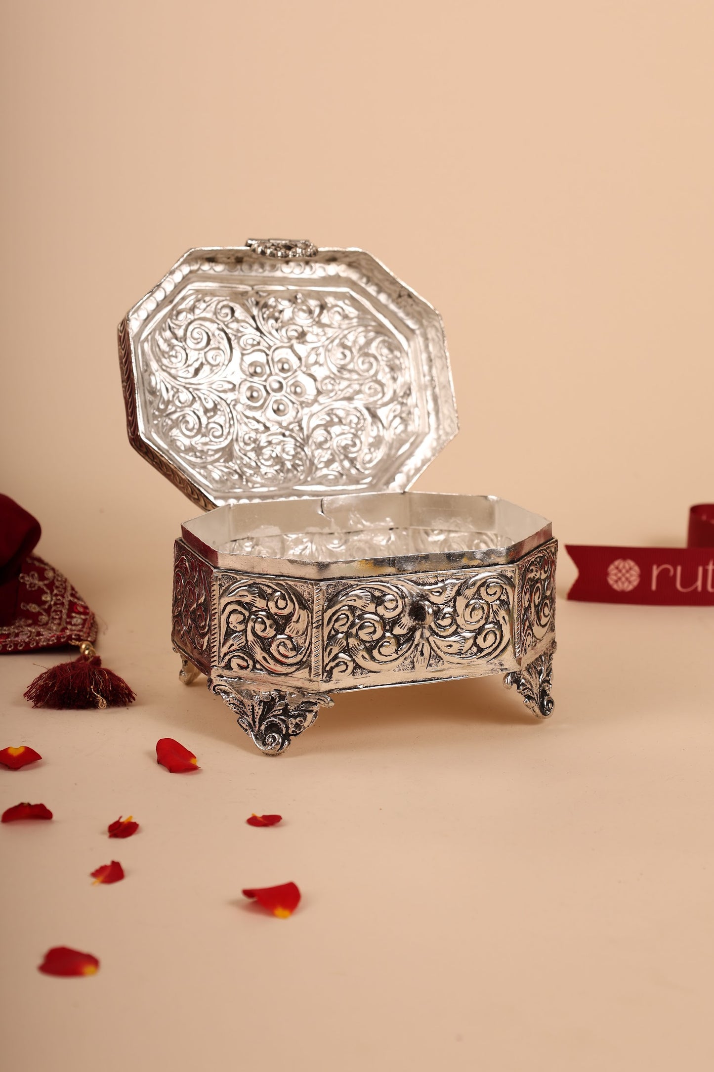 German Silver Decorative Storage Box – Handcrafted Multipurpose Silver Box for Home & Gifting