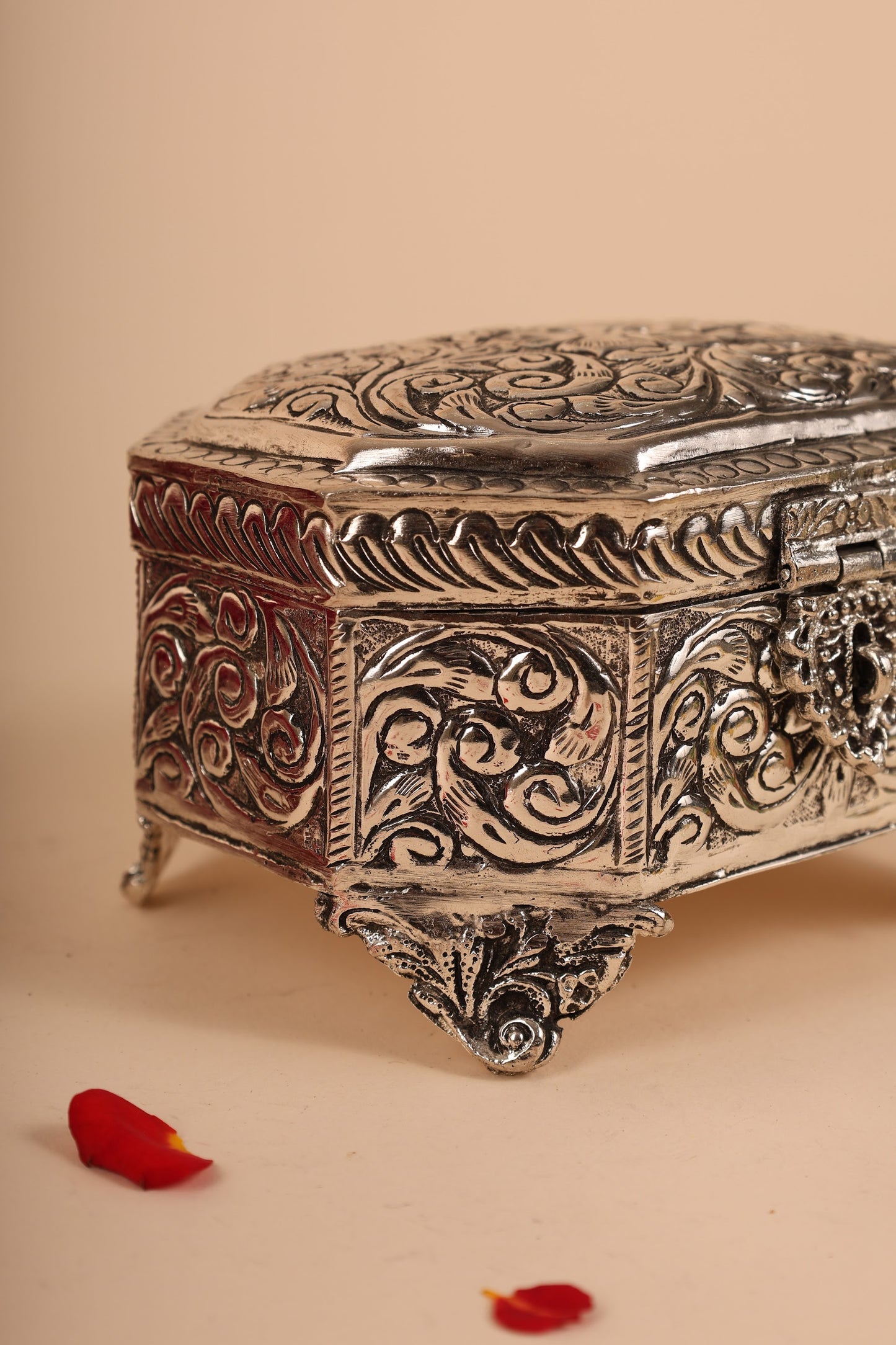 German Silver Decorative Storage Box – Handcrafted Multipurpose Silver Box for Home & Gifting