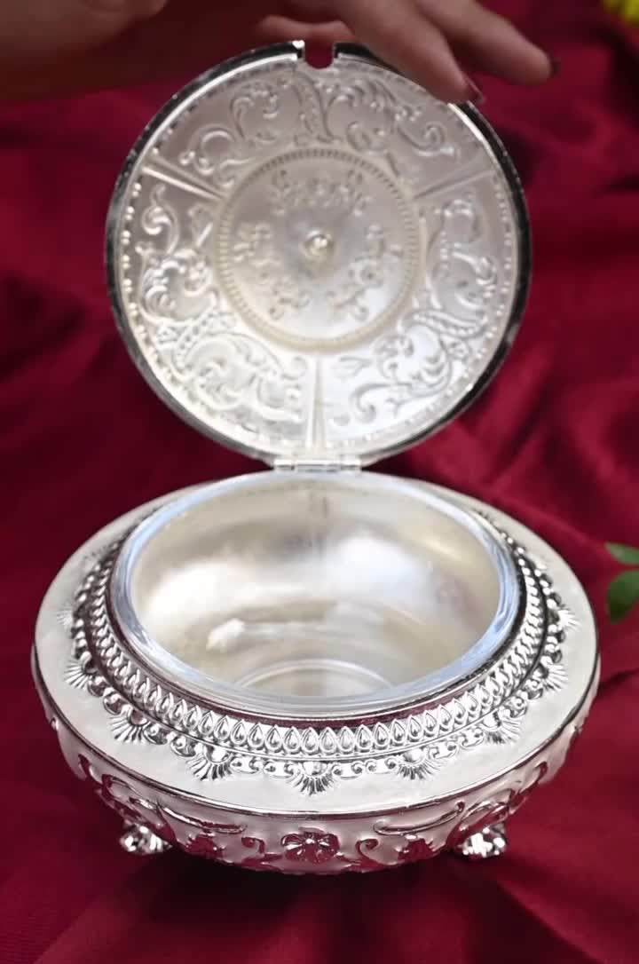 Exquisite German Silver Dining Table Container – A Touch of Elegance for Your Home