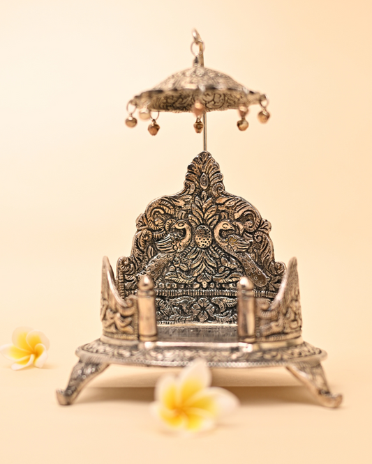 German Silver Singasan for Idols – Royal Throne for Deities