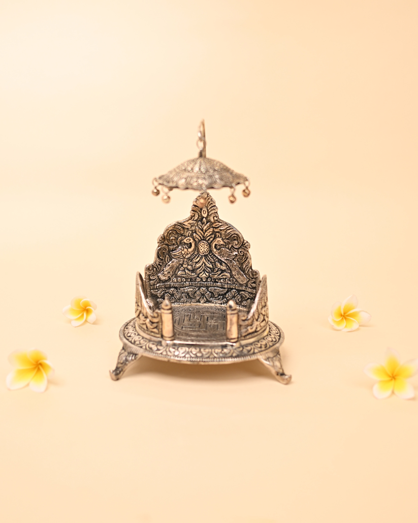 German Silver Singasan for Idols – Royal Throne for Deities