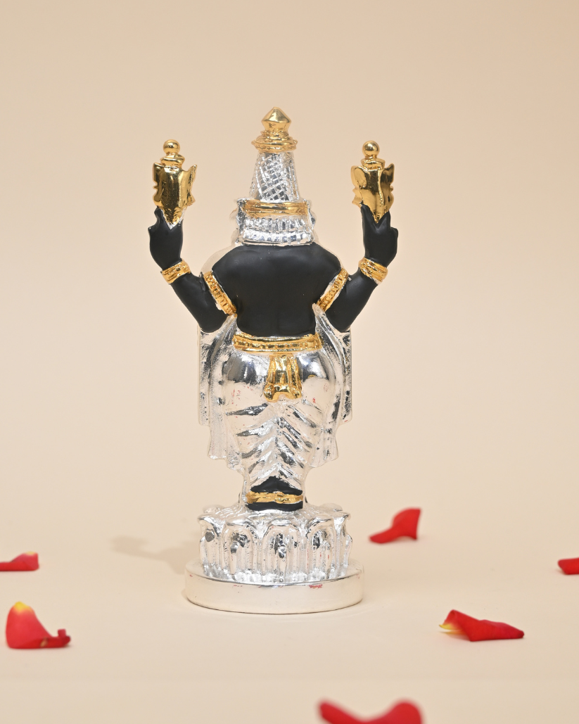 Tirupati Balaji Murti – 24K Gold & Silver Coated | Ideal for Pooja Room, Car Dashboard & Gifting
