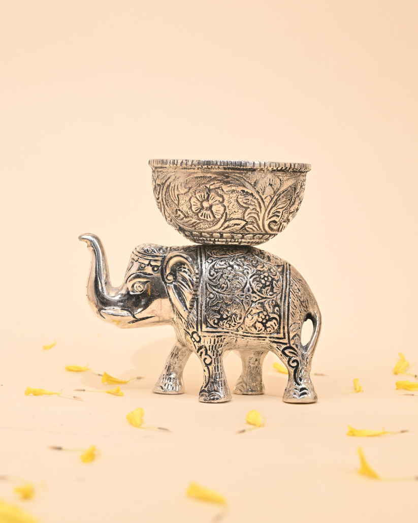 Handcrafted German Silver Elephant Idol – Elegant Home Décor & Gifting
