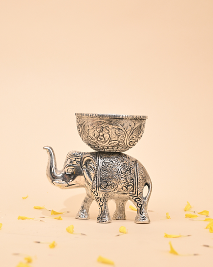 Handcrafted German Silver Elephant Idol – Elegant Home Décor & Gifting